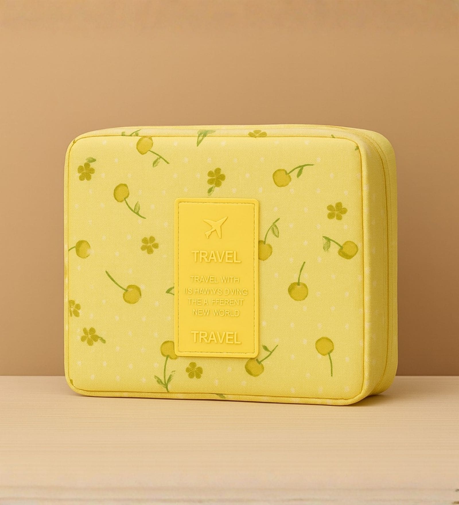Yellow Blossom Floral Travel Organizer Pouch