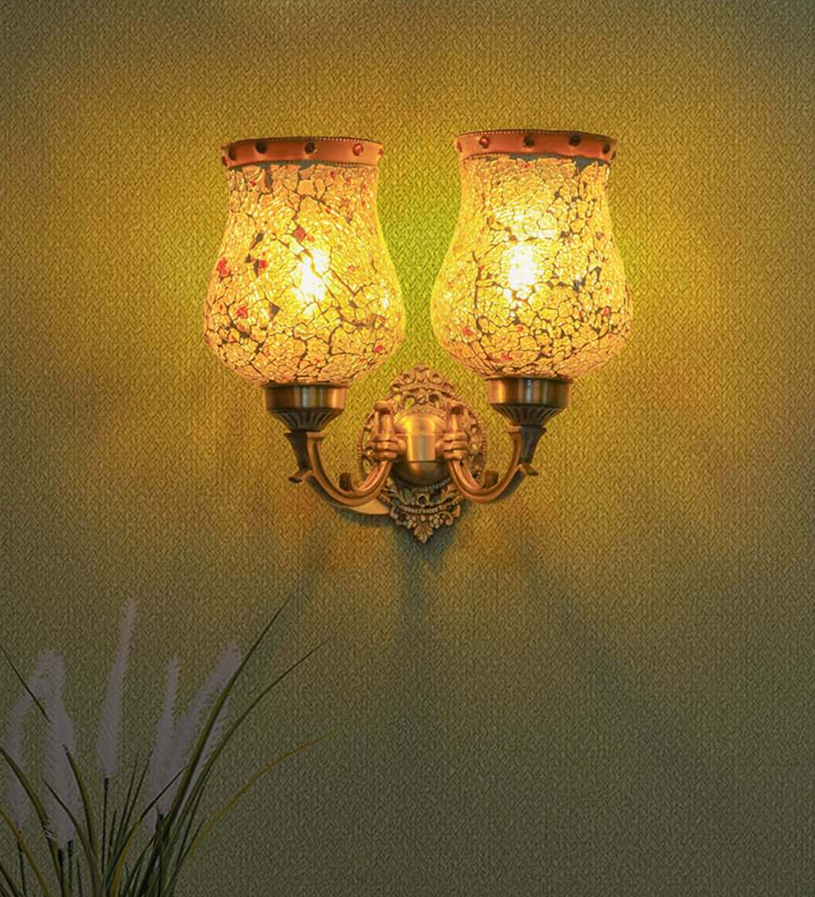 Hubert Yellow Brass Wall Sconces