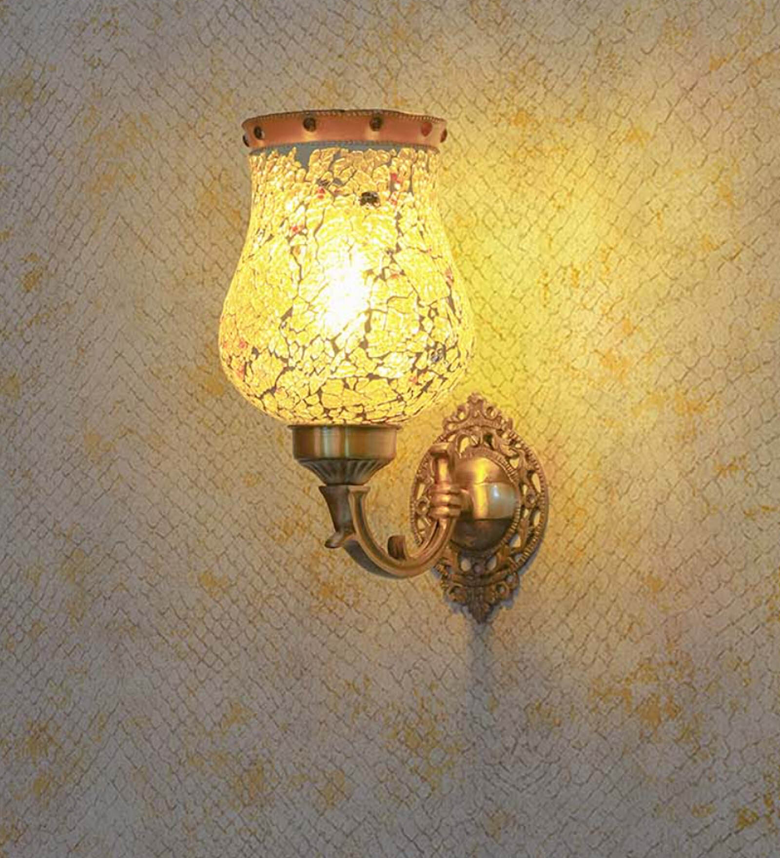 Arnie Yellow Brass Wall Sconces