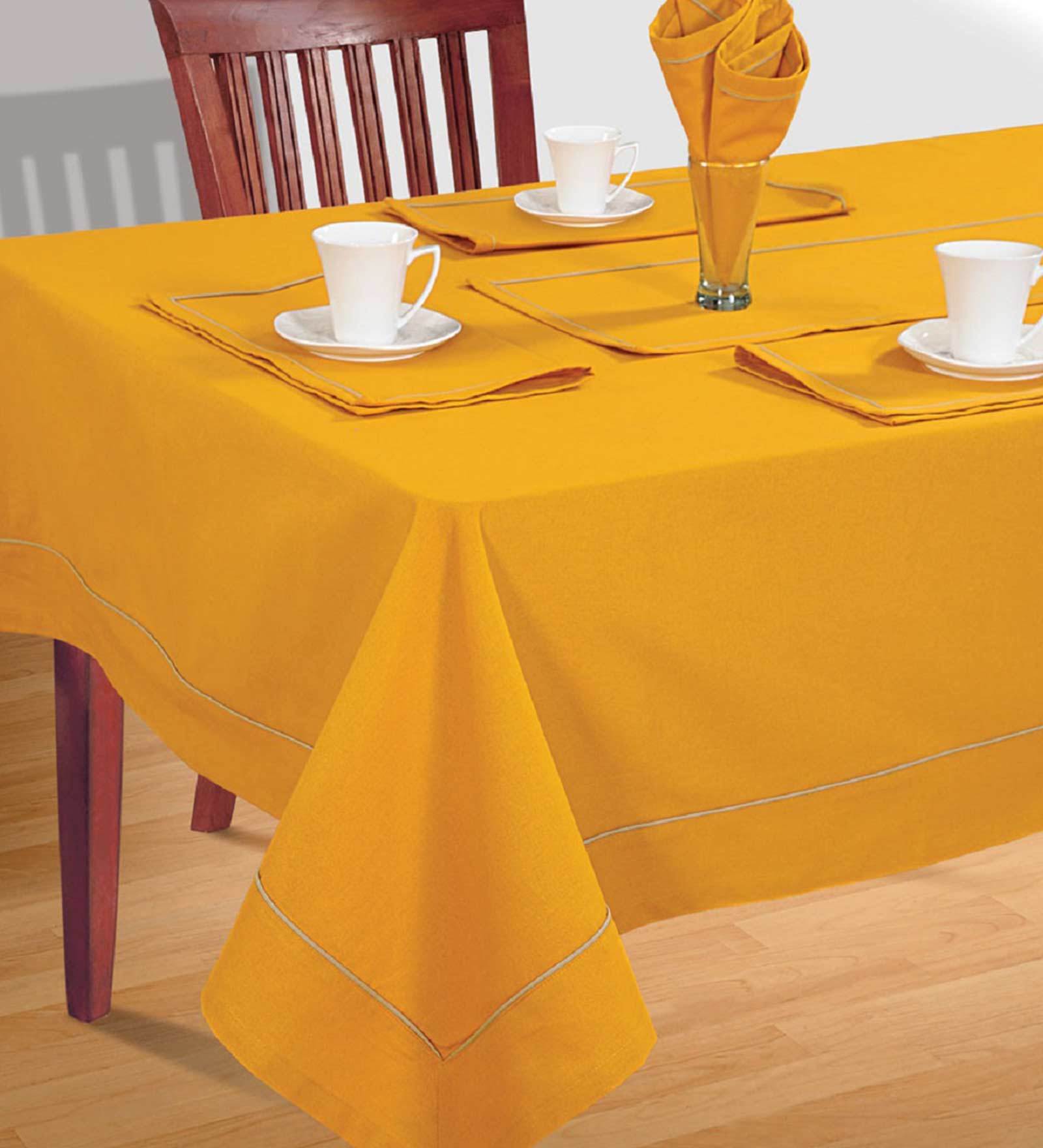 Robin (118x70) Yellow Cotton Table Cloth