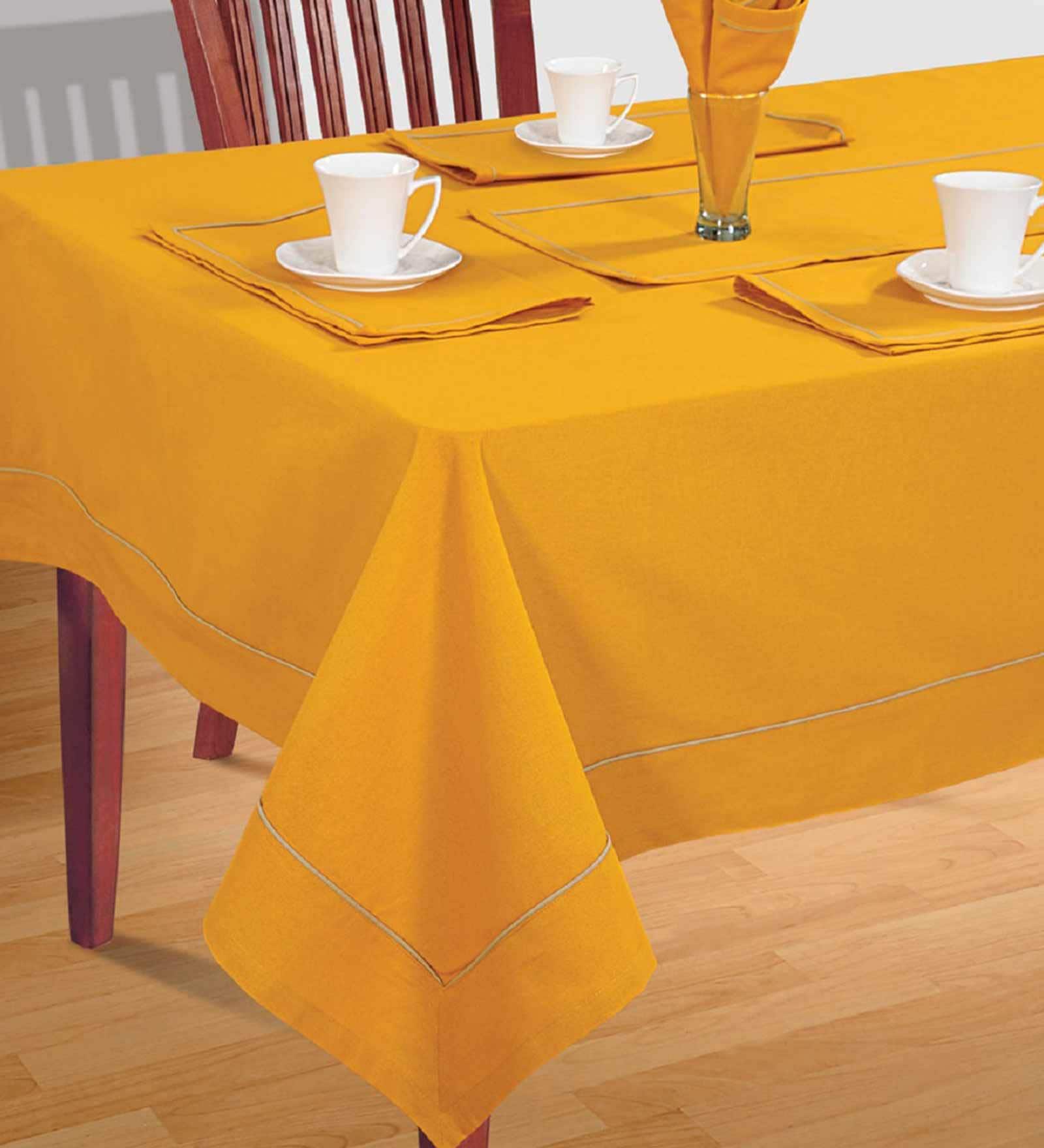 Derek (59x59) Yellow Cotton Table Cloth