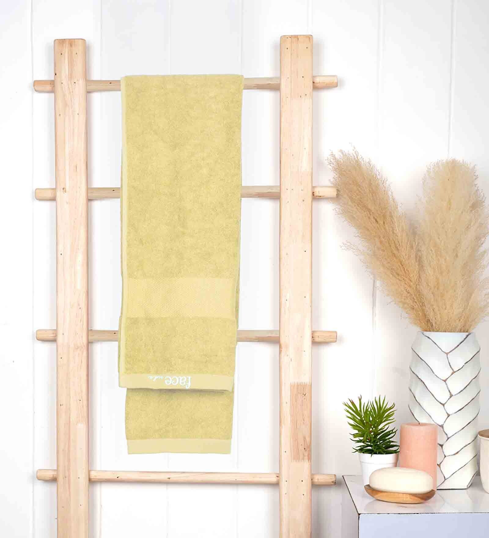 Buy Yellow Cotton and Viscose Solid 550 GSM Bath Towel by DOCTOR TOWELS