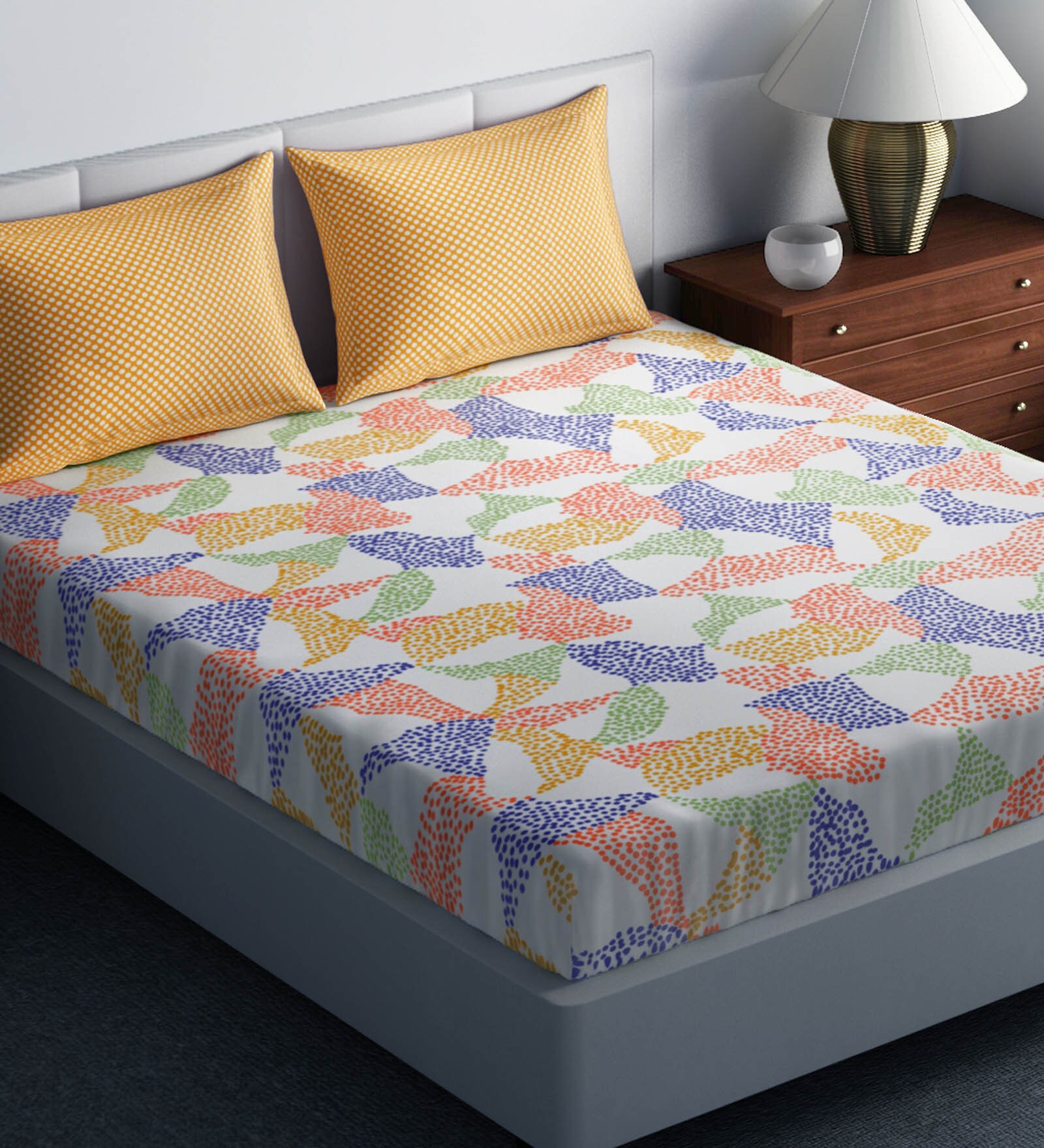 Buy Atrium Cotton 144TC Double Bedsheet with 2 Pillow Covers at 63% OFF ...