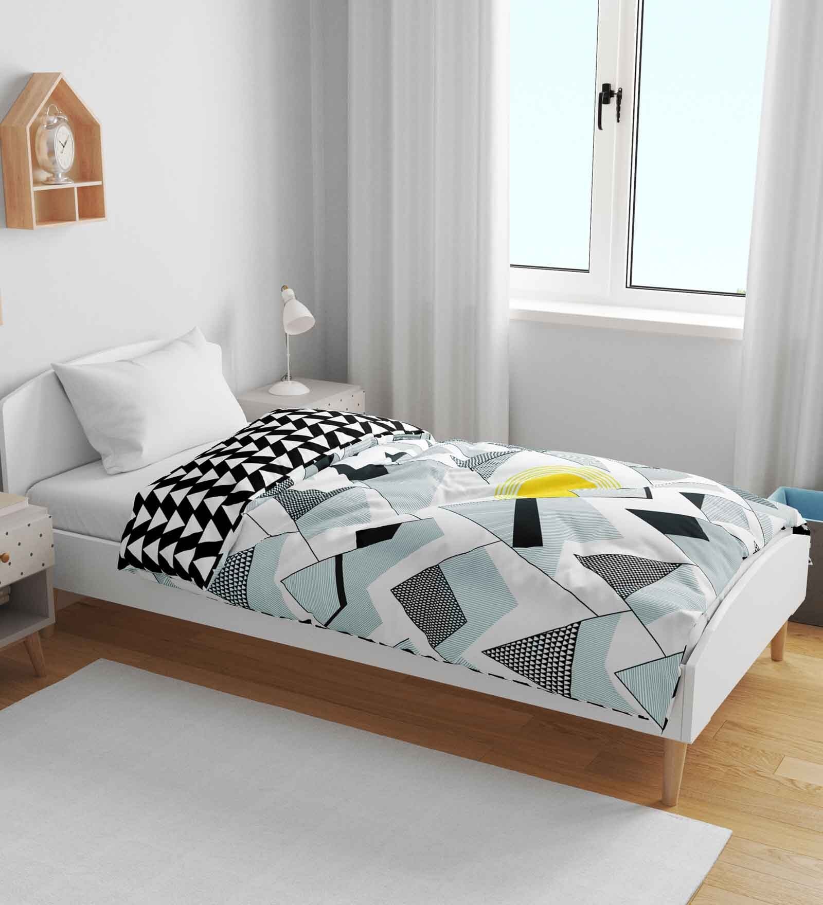 Grey Cotton Floral 120 GSM Single Kids Dohar