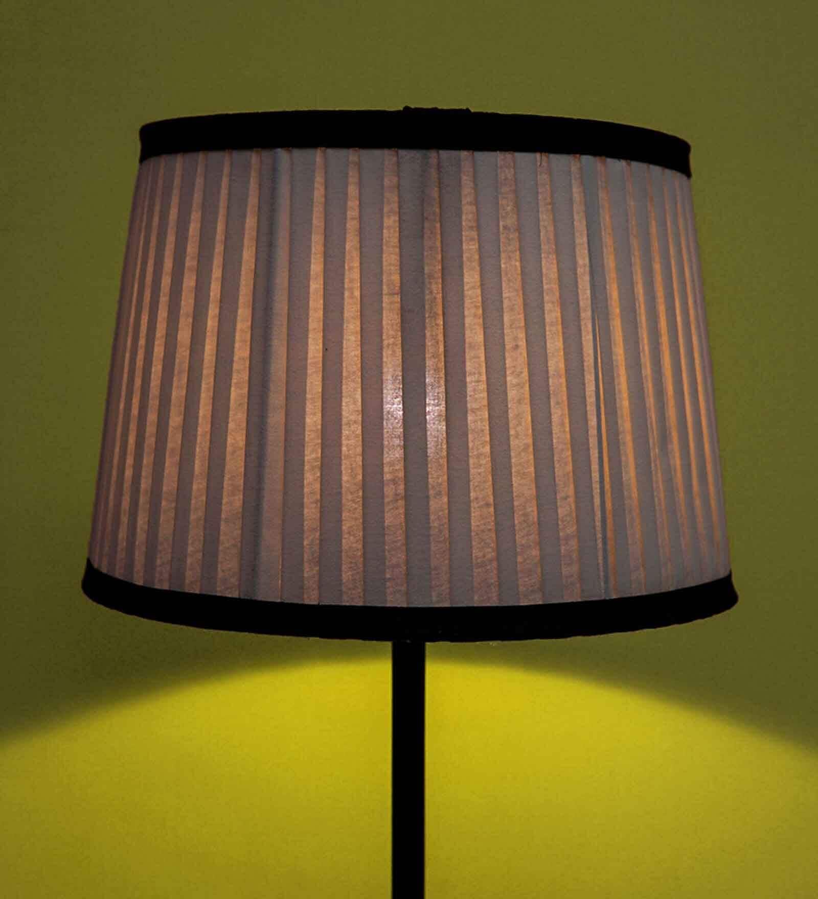 Bow Yellow Fabric Pleated Lampshade