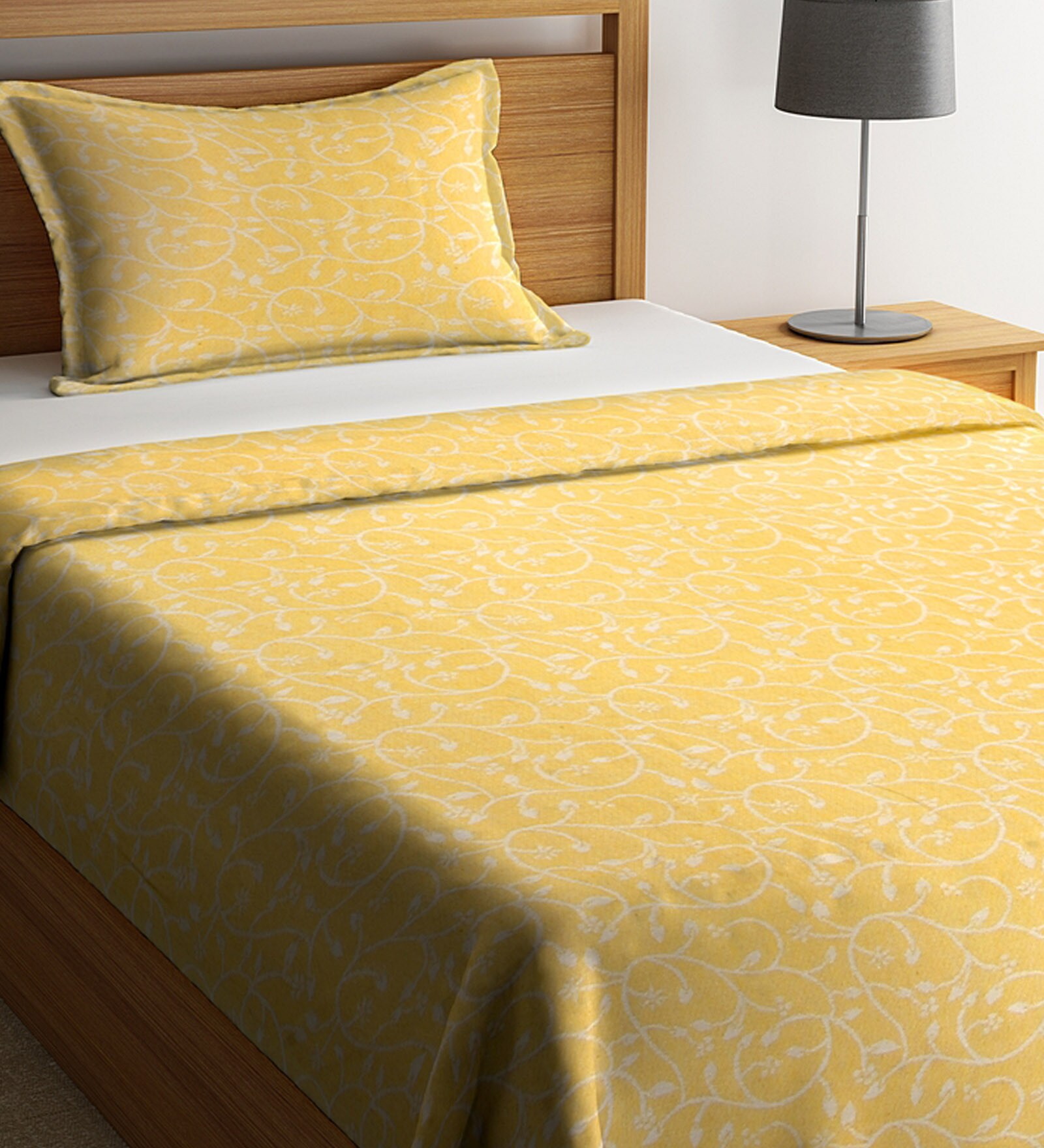 Buy Cotton 300 TC Single Bed Cover With 1 Pillow Cover by Klotthe at 61