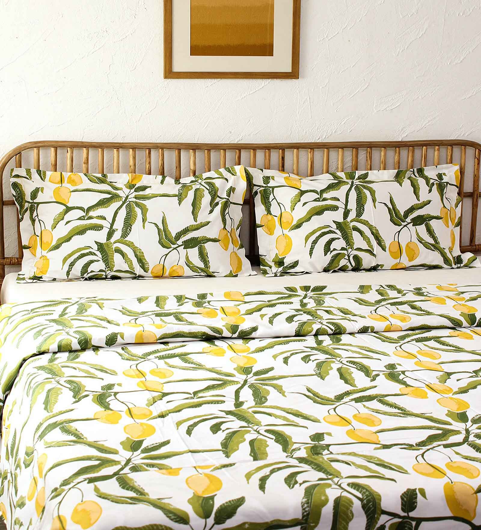 Yellow Cotton Single Bed Duvet Cover