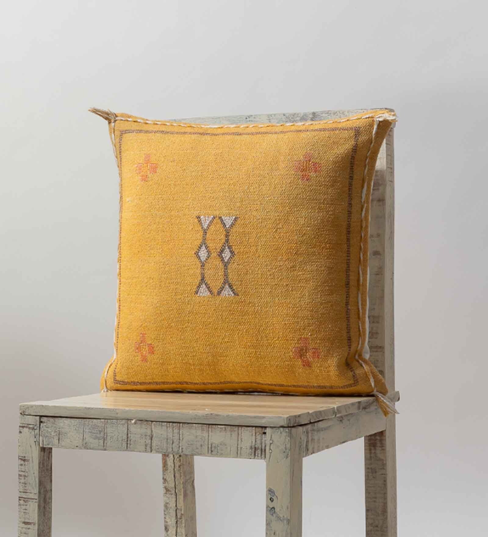 Buy Yellow Traditional Cotton 20 x 20 Inches Cushion Cover by Bhajhu at 36 OFF by Bhajhu