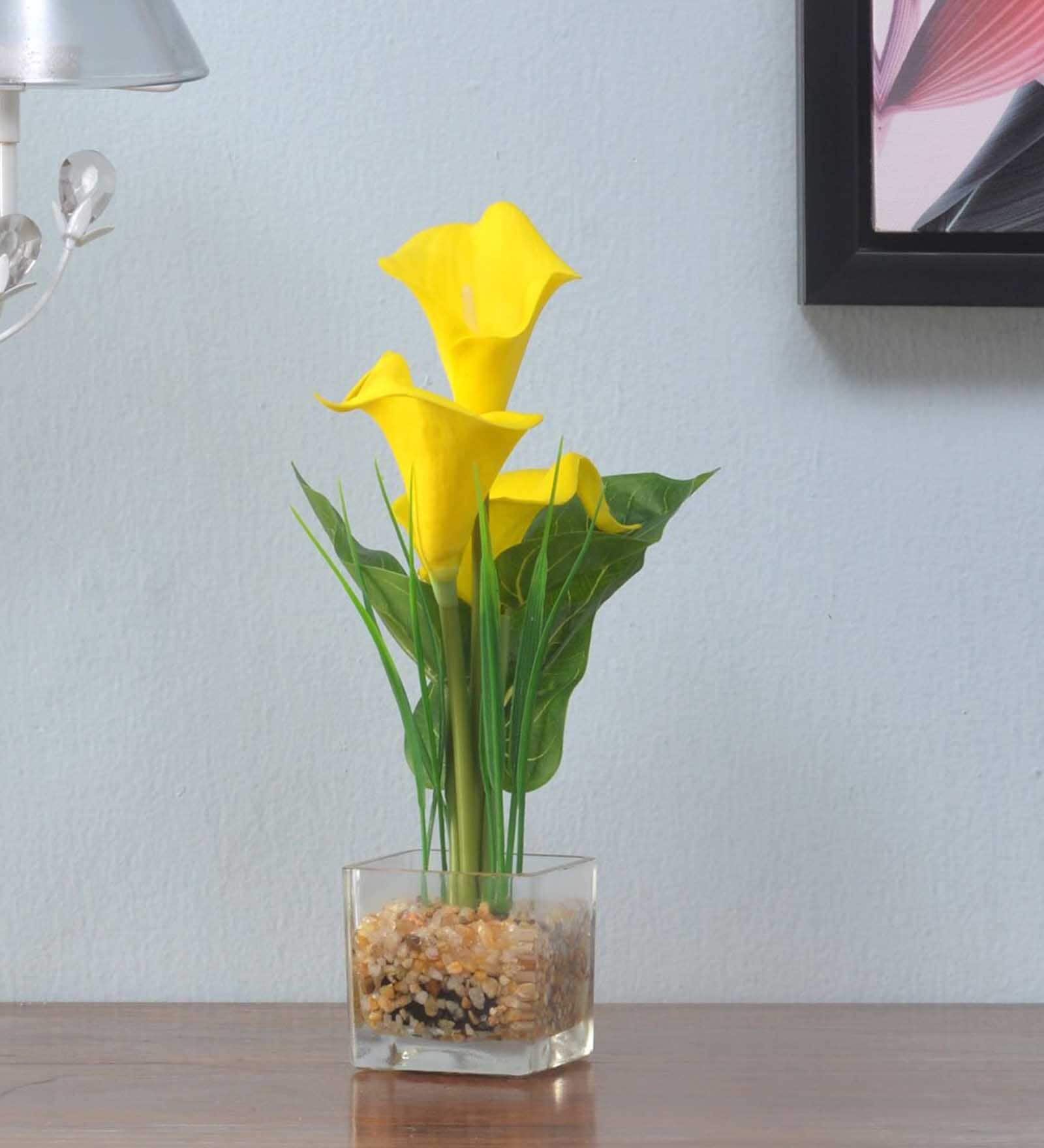 Buy Yellow Fabric Artificial Lily Artificial Flowers at 30 OFF by