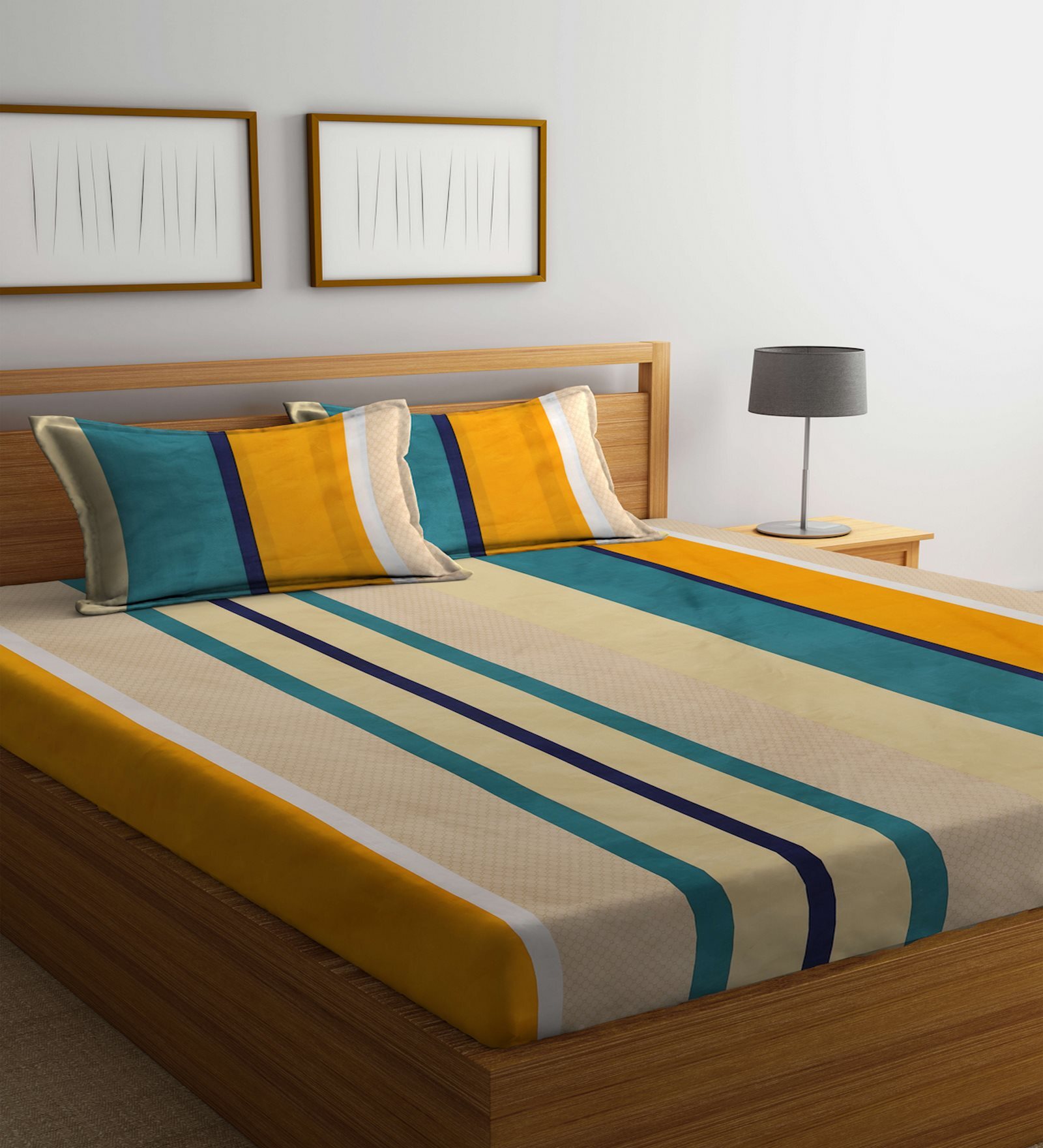 Cotton Double Bed Sheet with 2 Pillow Cover