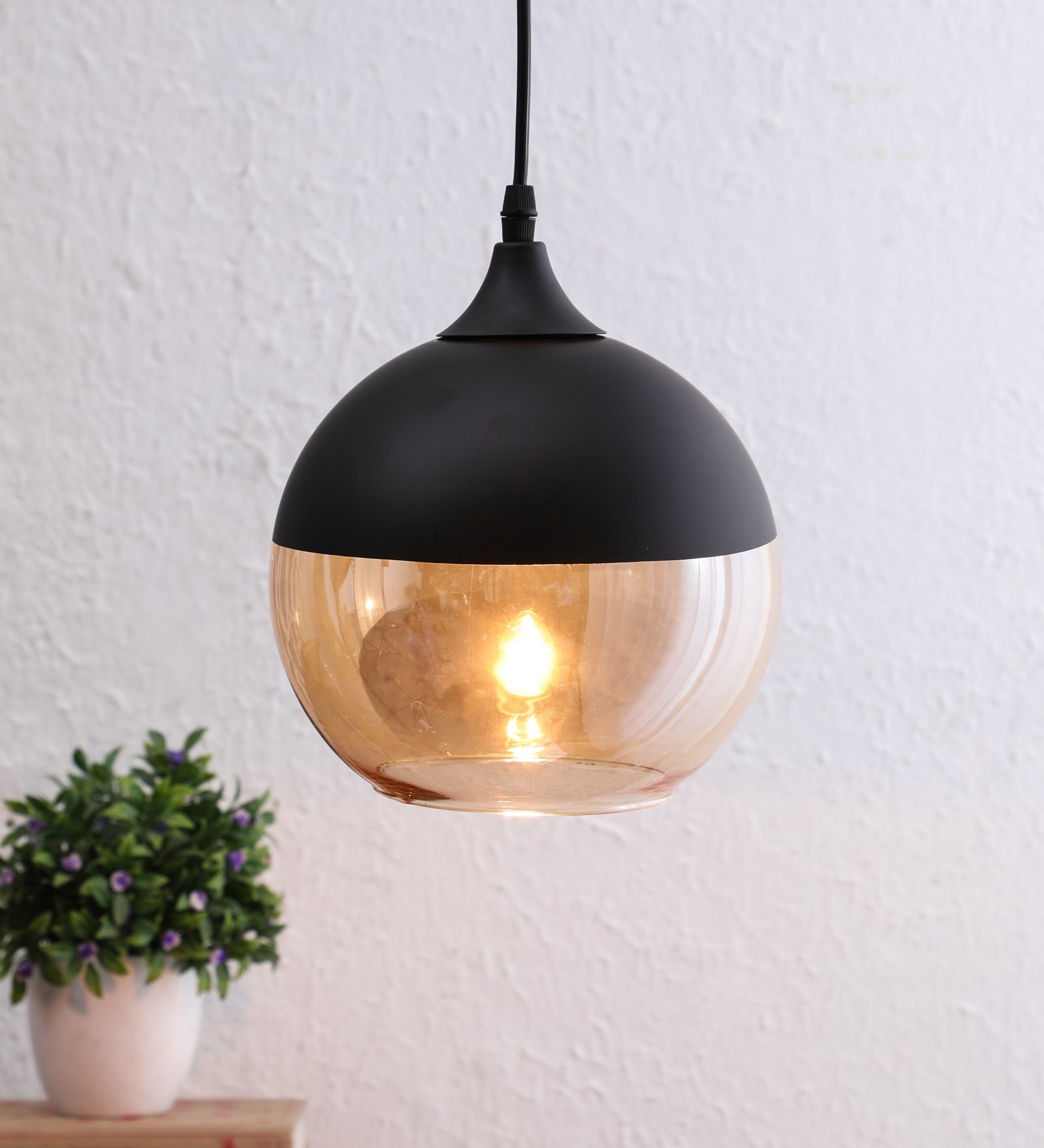 Potenza Yellow Glass Hanging Light