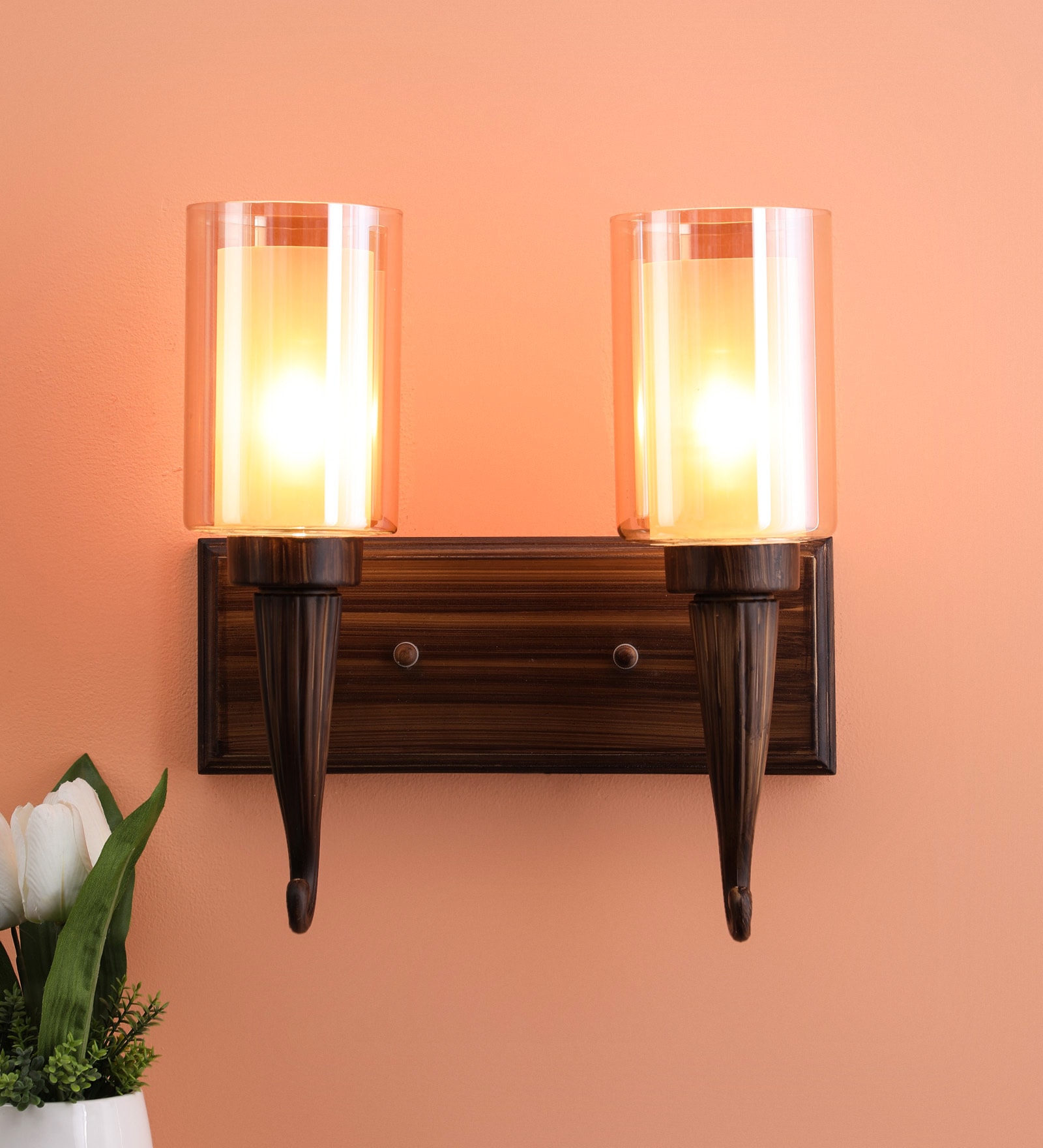 Yellow Glass Wall Sconces