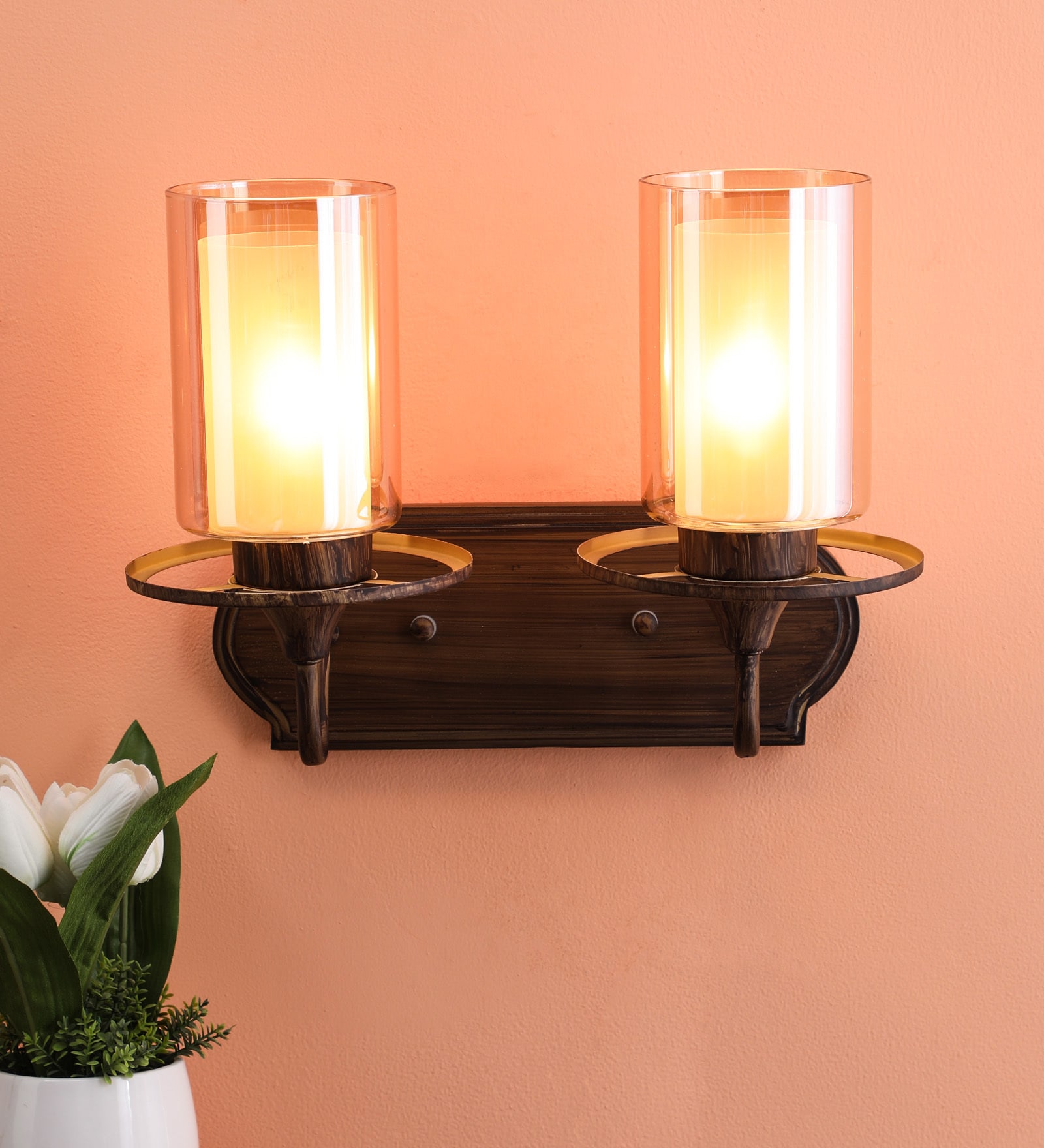 Yellow Glass Wall Sconces