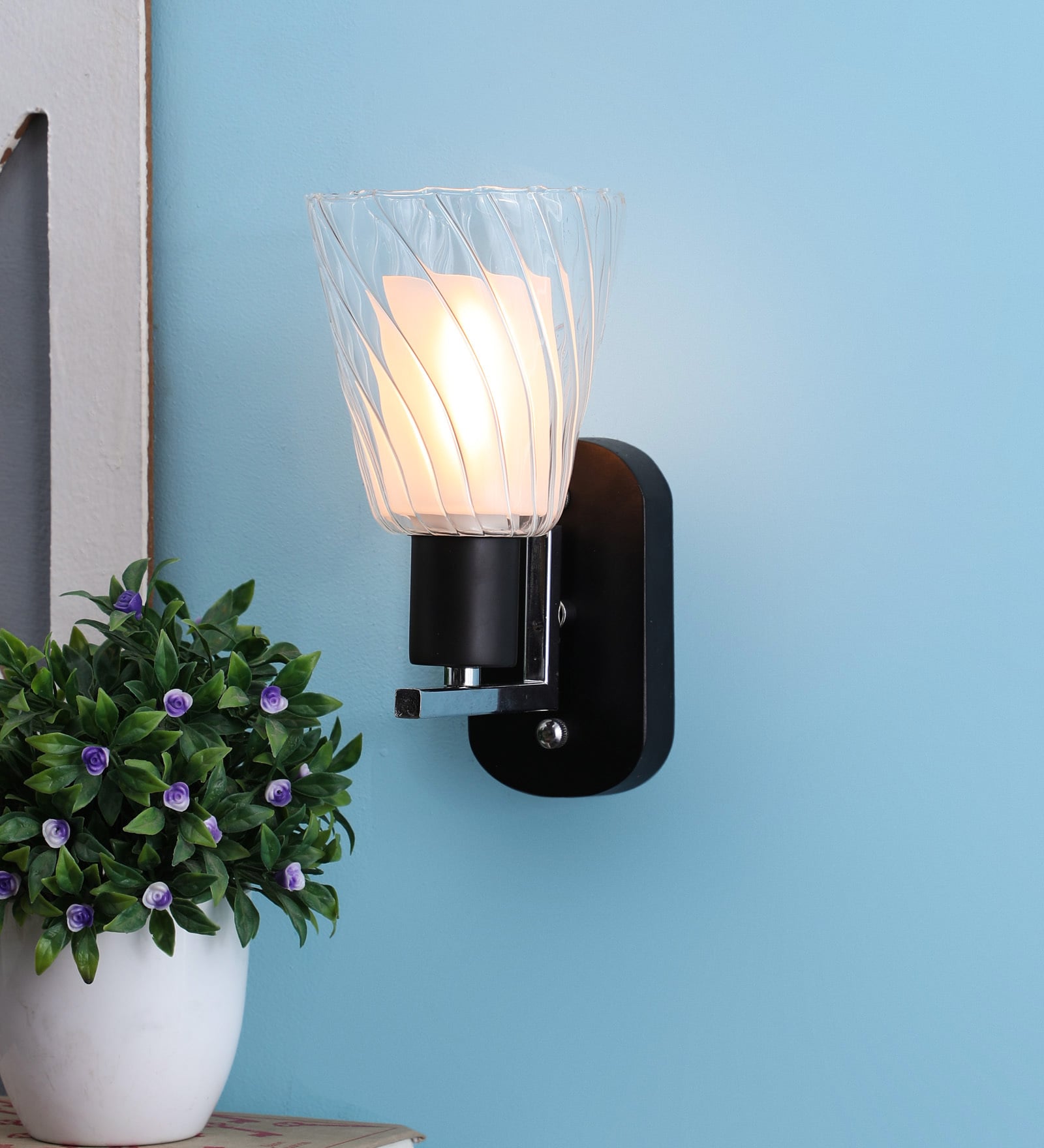 Black Glass Wall Sconces