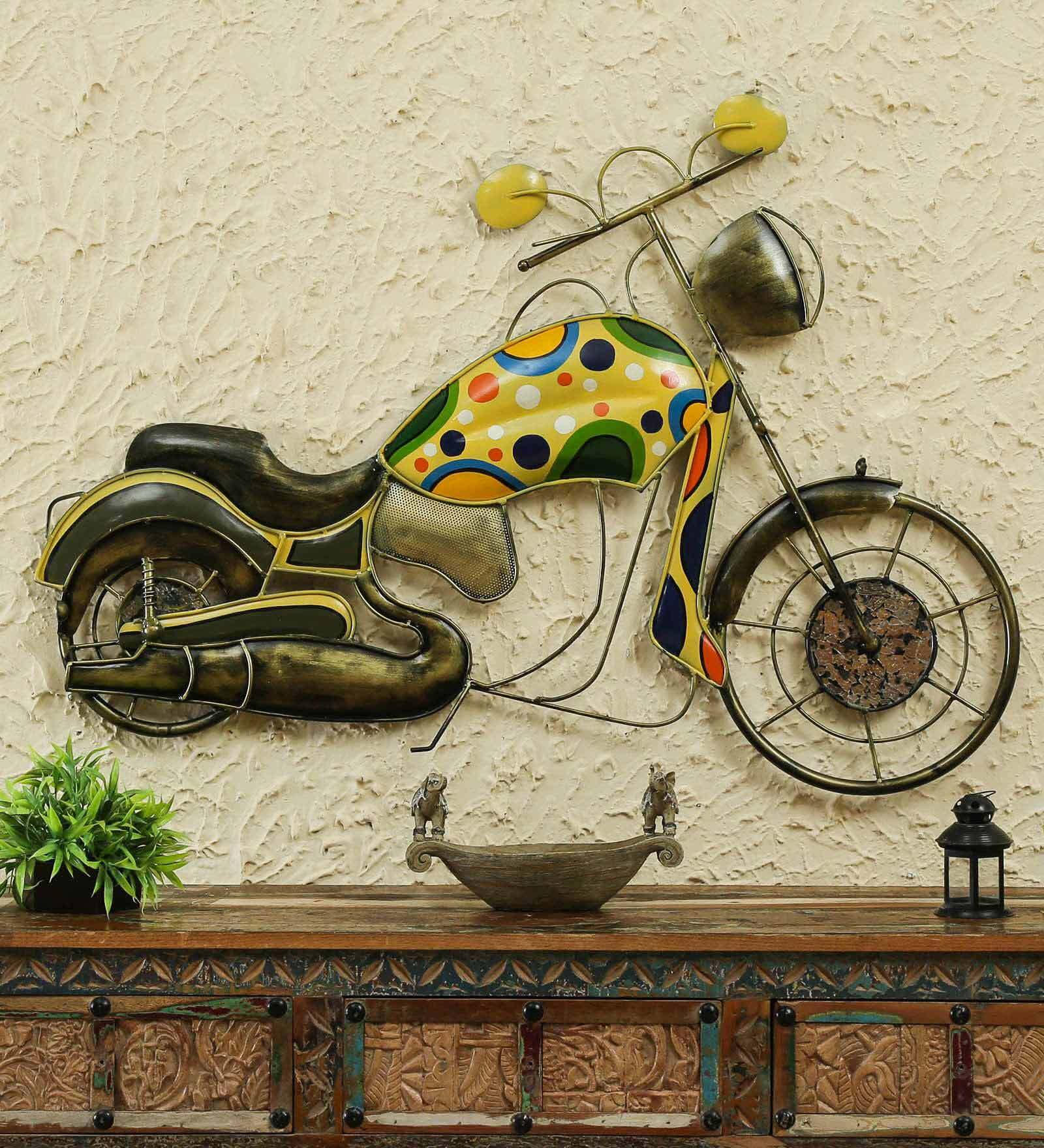 Buy Yellow Iron Exclusive Bike Metal Wall Art By Decocraft at 38 OFF