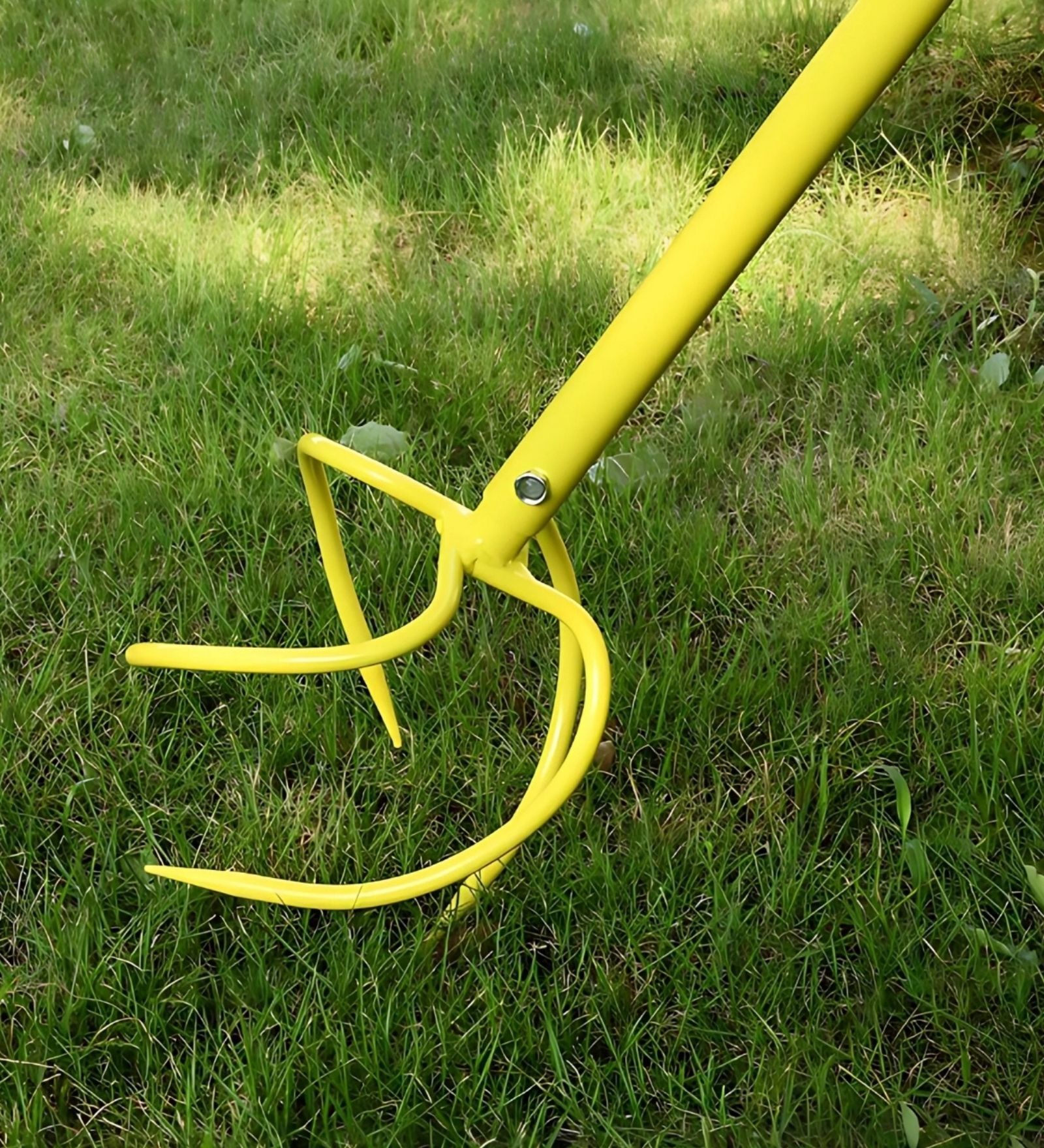 Yellow Manual Garden Hand Tiller & Soil Cultivator with Claw Twist