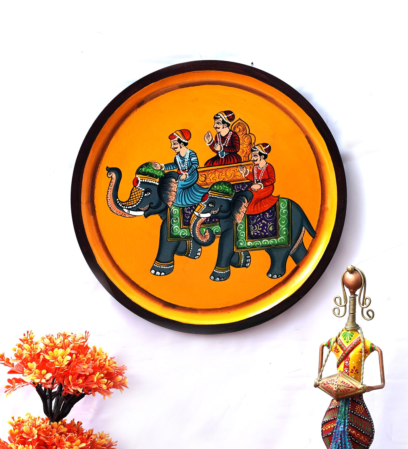 Yellow MDF Decorative Wall Plate