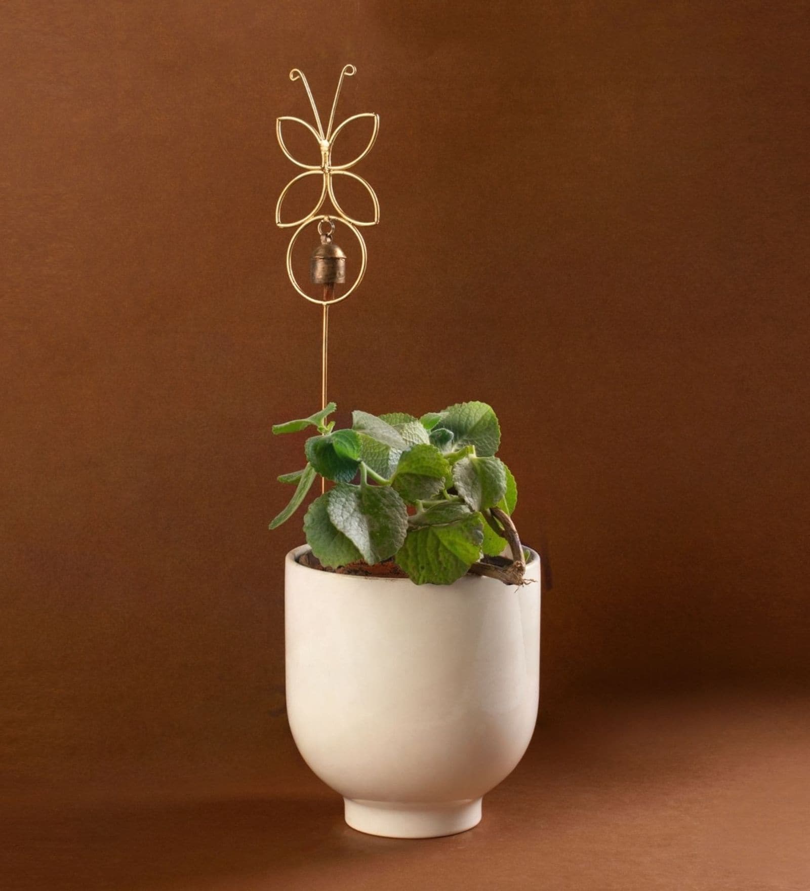 Yellow Metal Butterfly Shaped Plant Stake