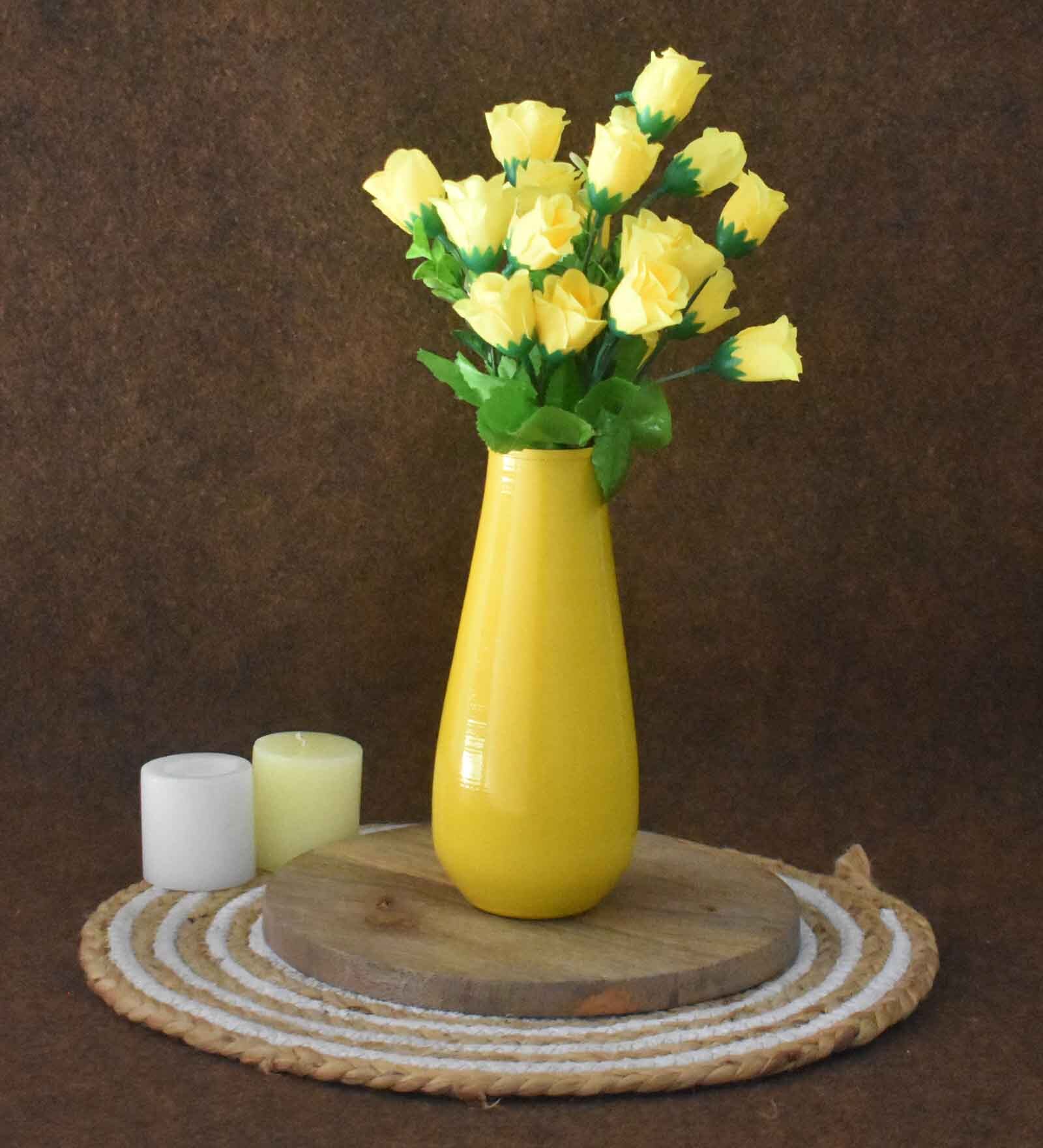 Yellow Metal Table Vase