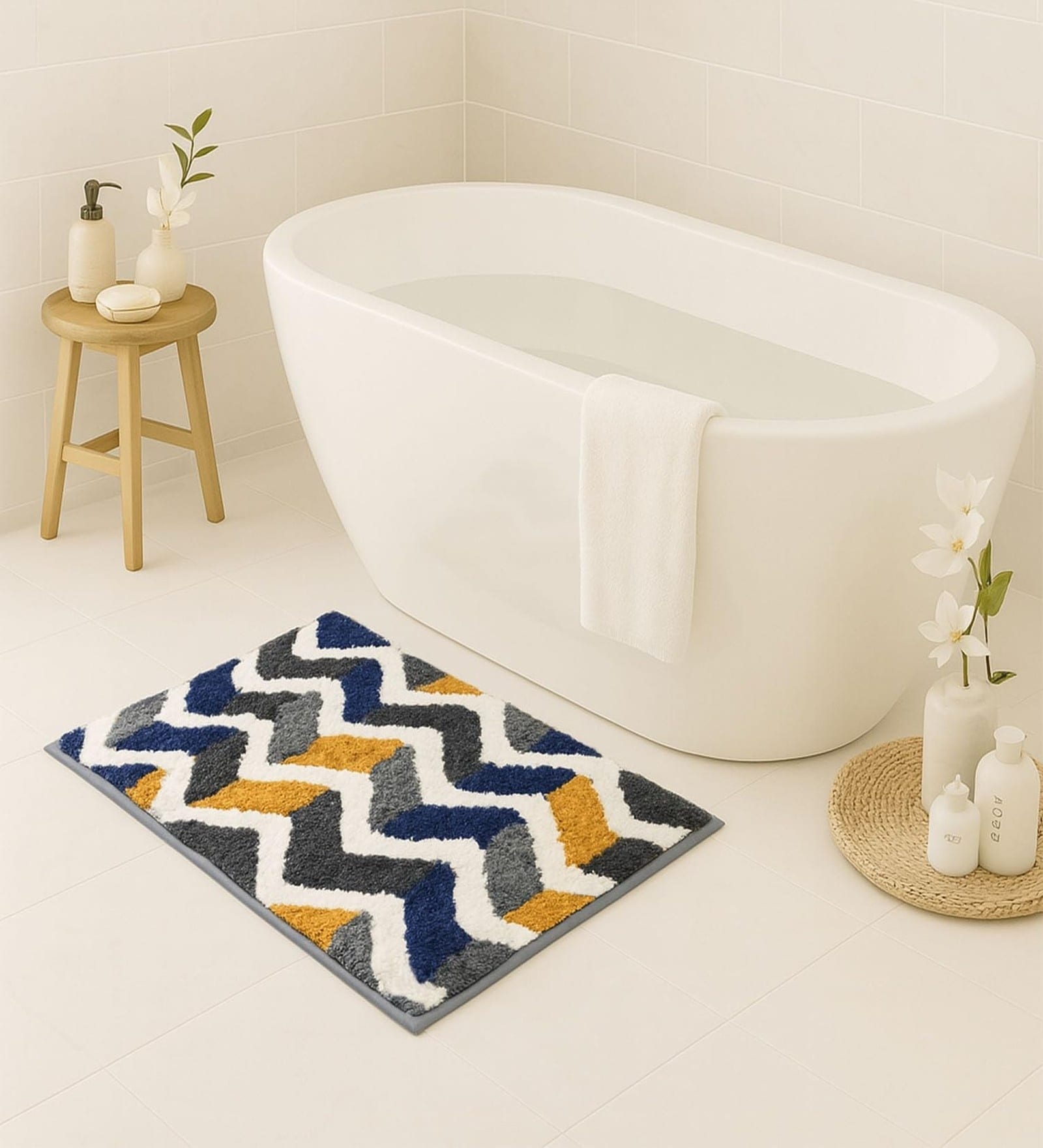 Yellow Microfiber 16x24 Inches Super Soft Bath Mat