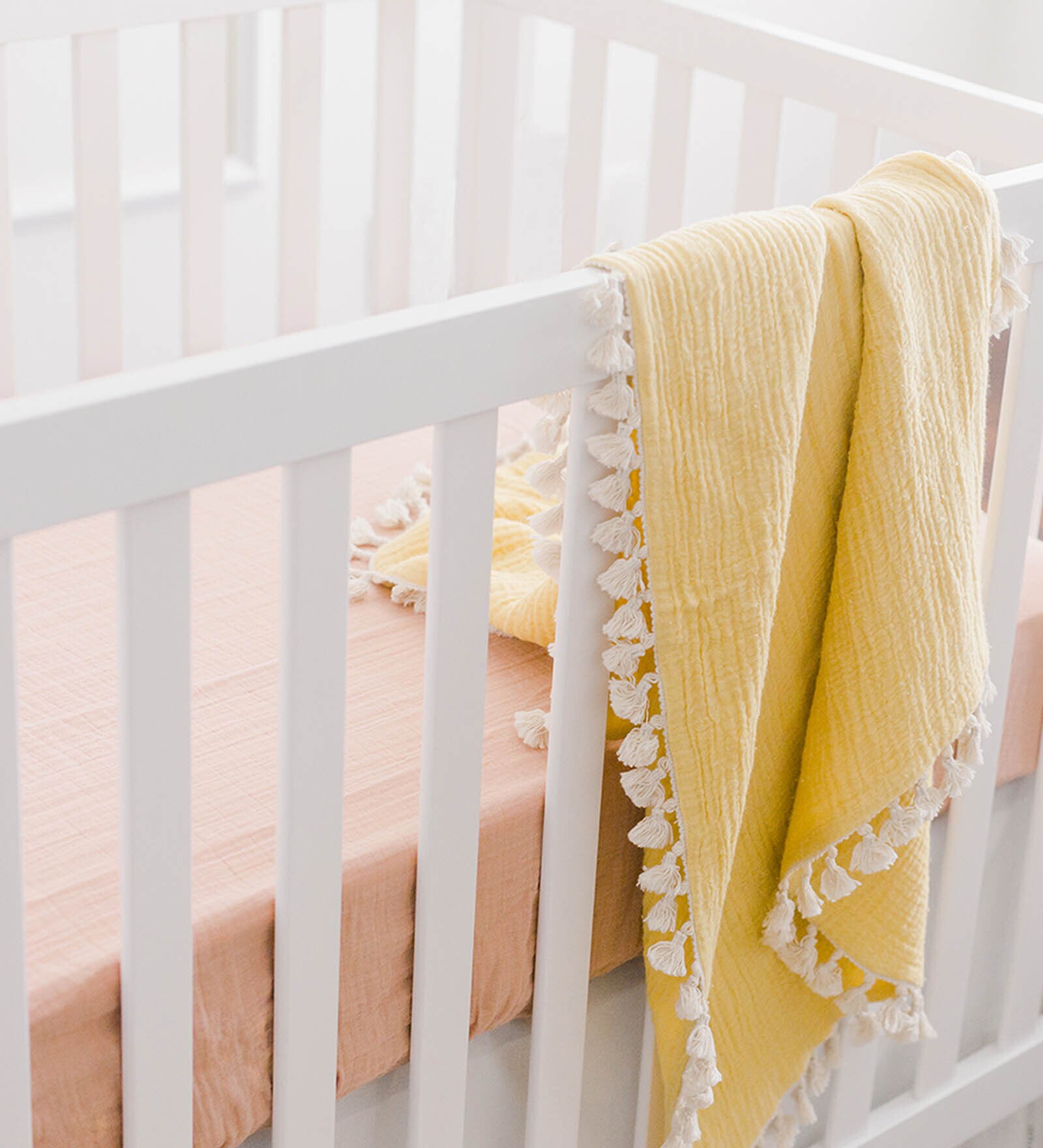 Yellow Ochre Cotton Reversible Kids Blanket