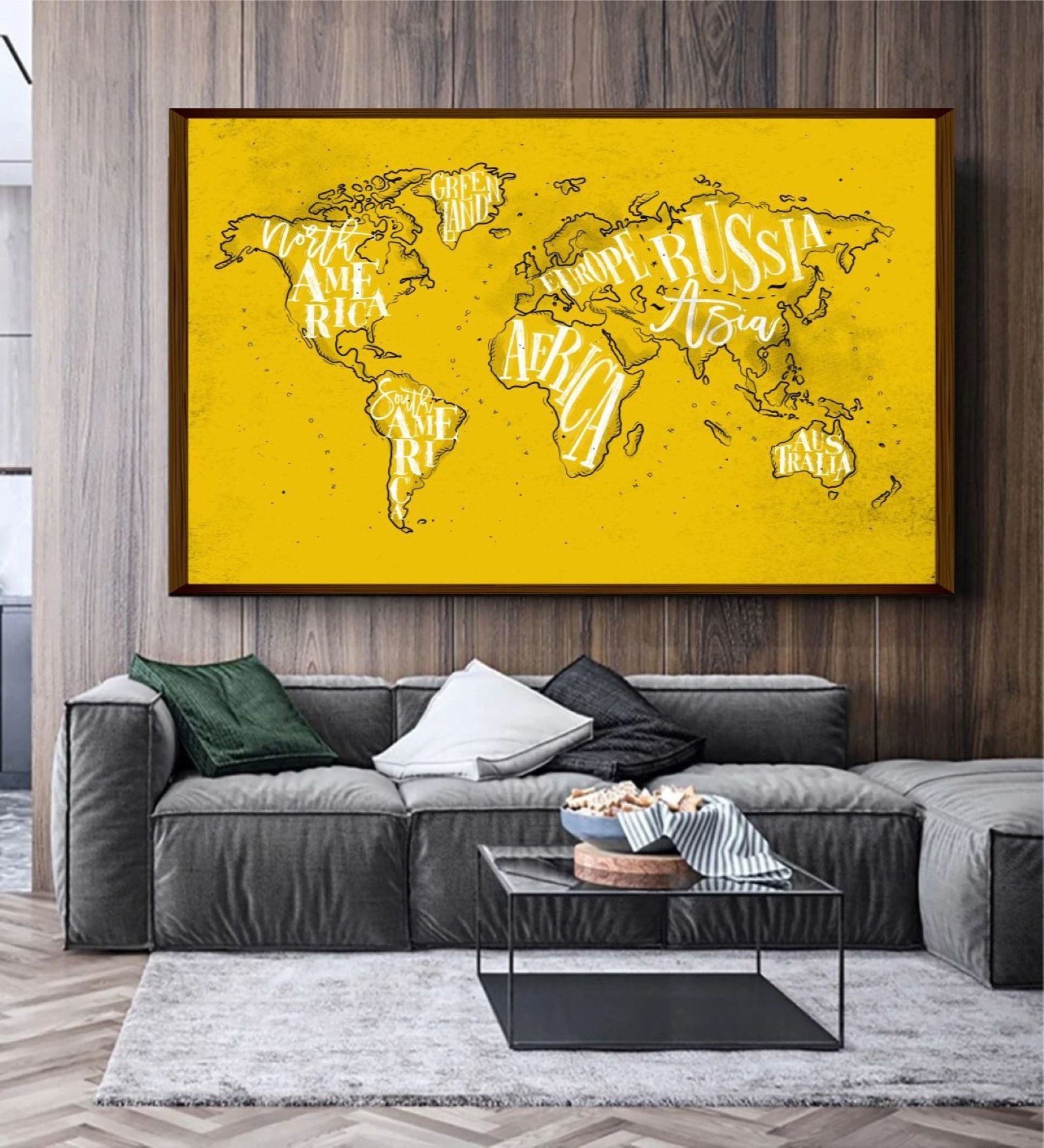The State Paint Yellow Canvas Framed Art Print