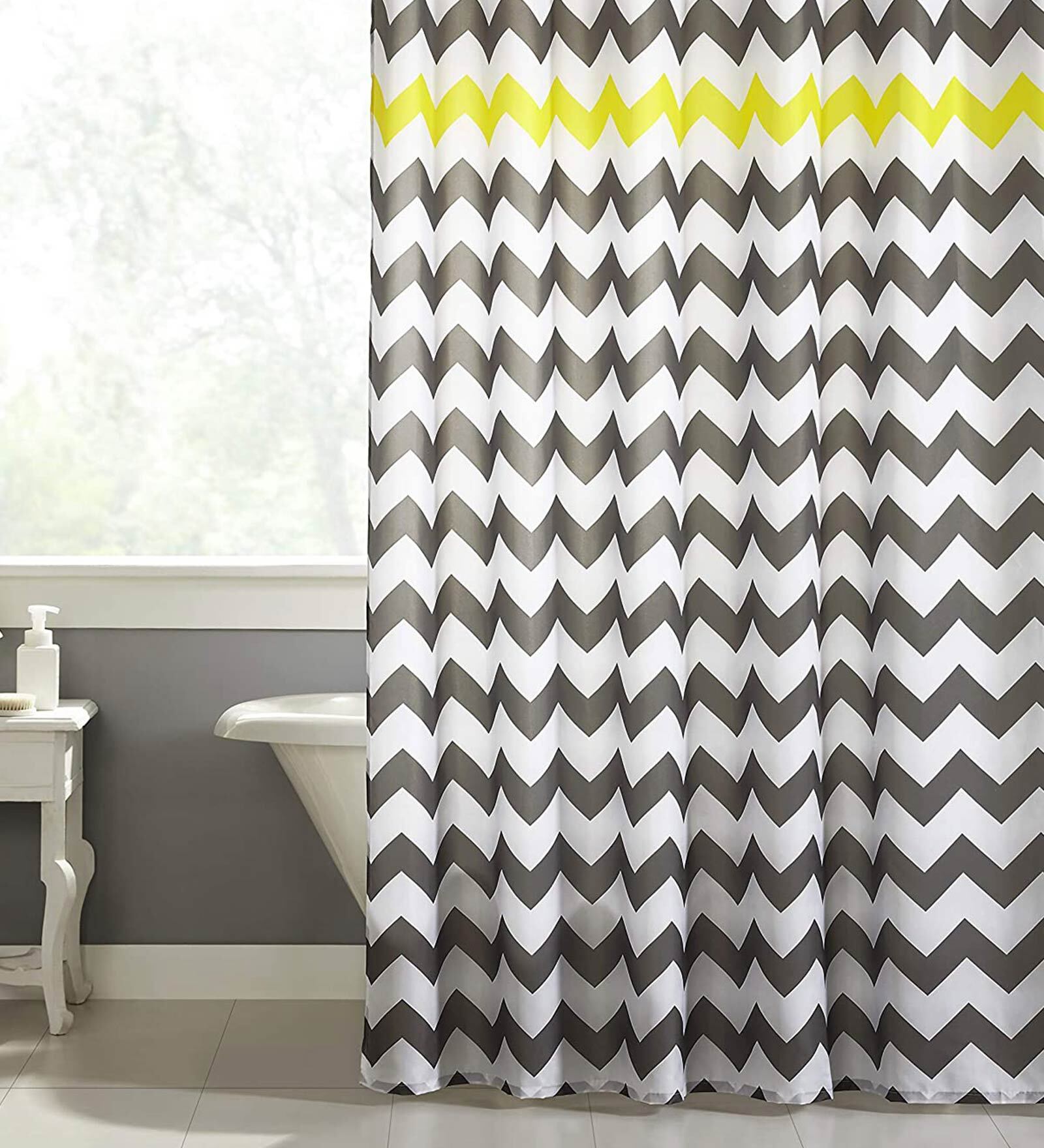Yellow Shower Polyester 6 Ft Semisheer Eyelet Shower Curtain