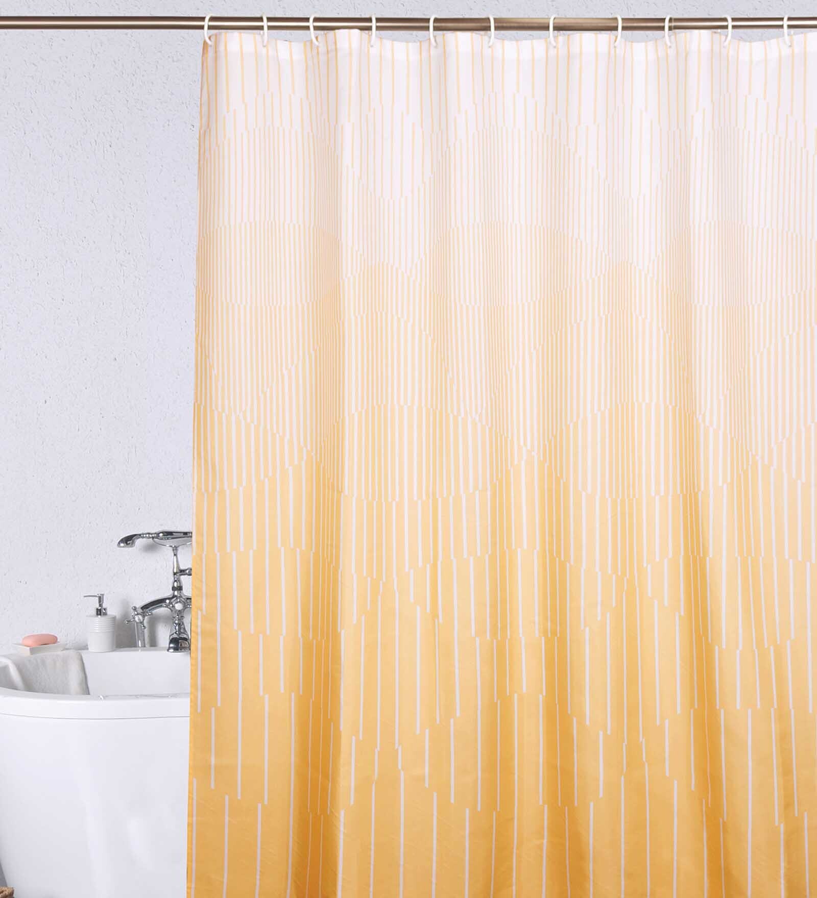 Buy Yellow Shower Polyester 6 Ft Blackout Eyelet Shower Curtain by
