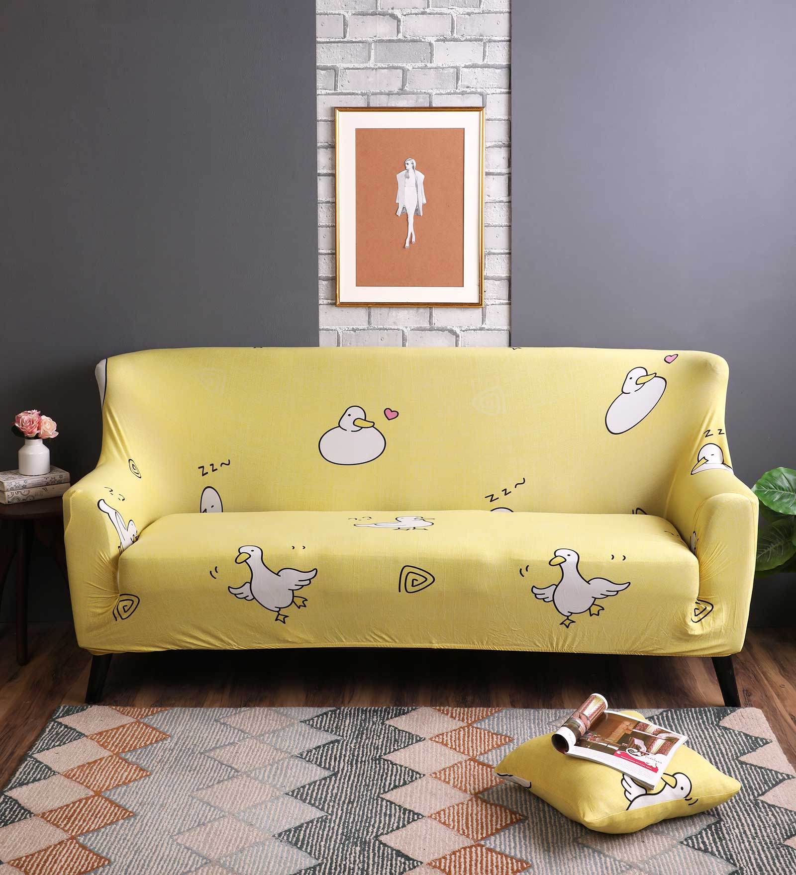 Buy Yellow Polyester Sofa Cover by House of Quirk at 40% OFF by House ...