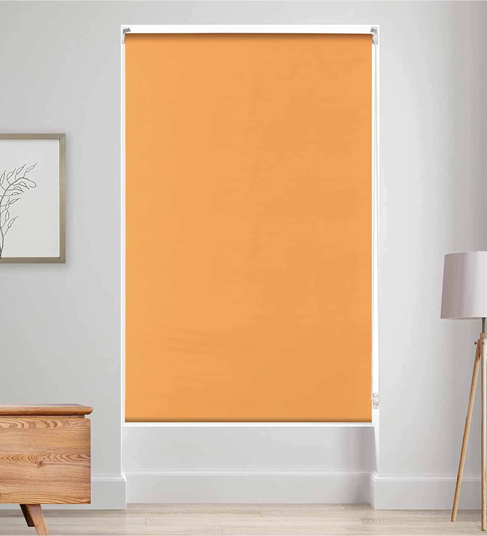 Yellow Polyester Solid 84 X 48 Inches Blackout Roller Blind