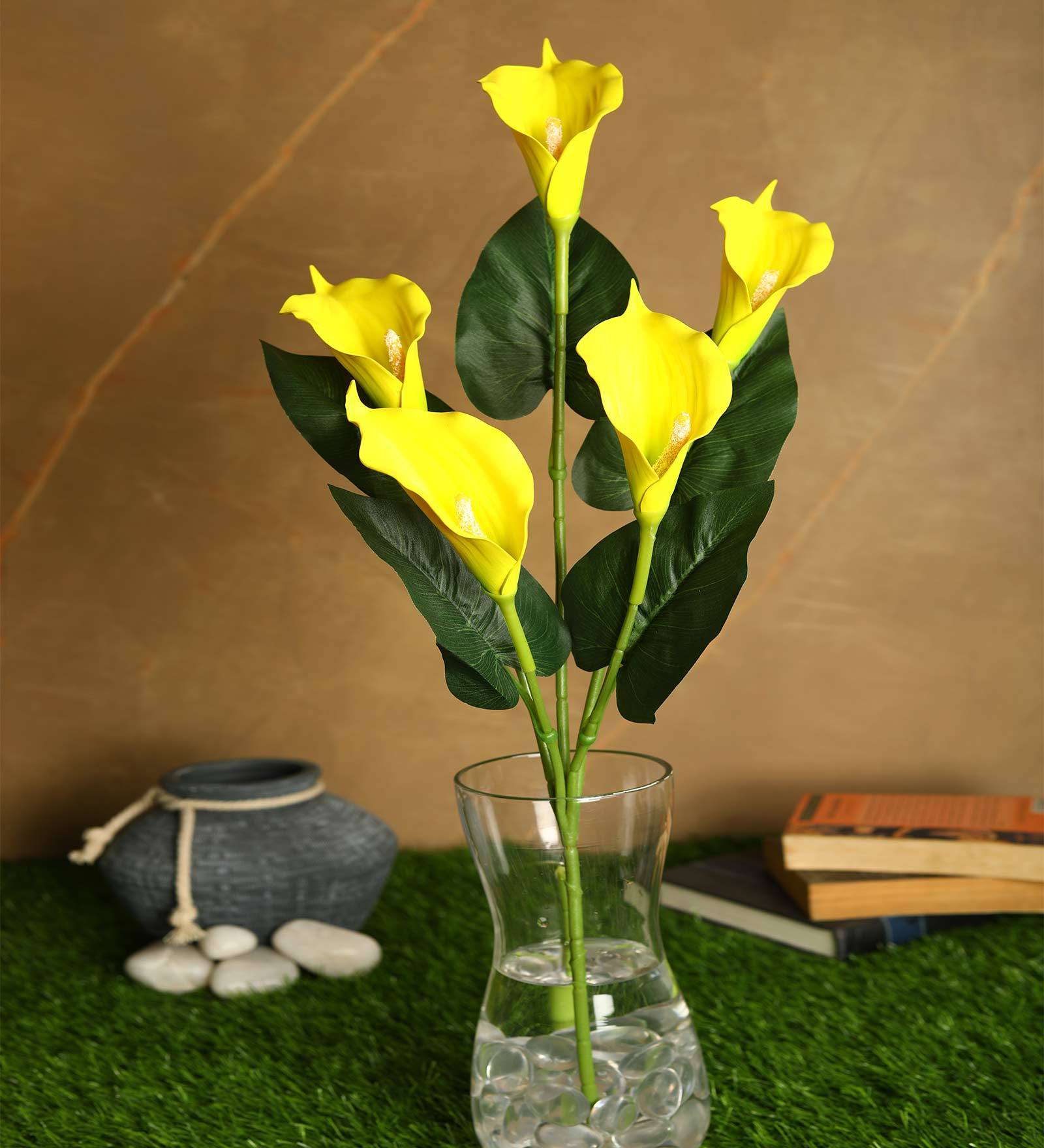 Buy Yellow Polyurethane Real Touch Artificial Callalily Flower by