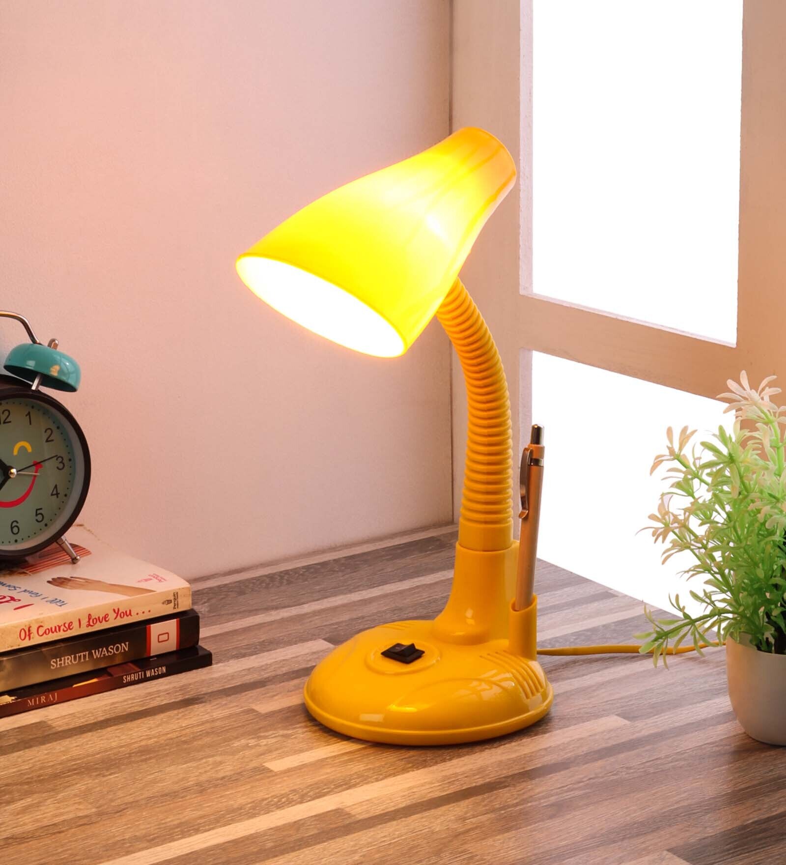 Yellow Pvc Shade Study Lamp With Yellow Base