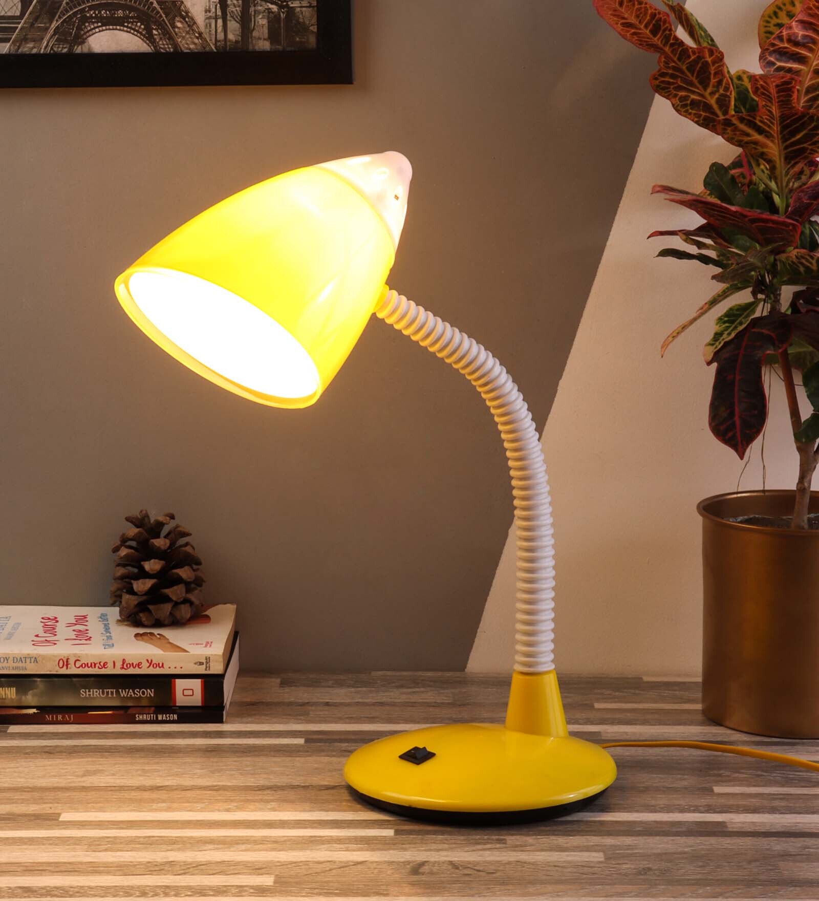 Yellow Pvc Shade Study Lamp With Yellow Base