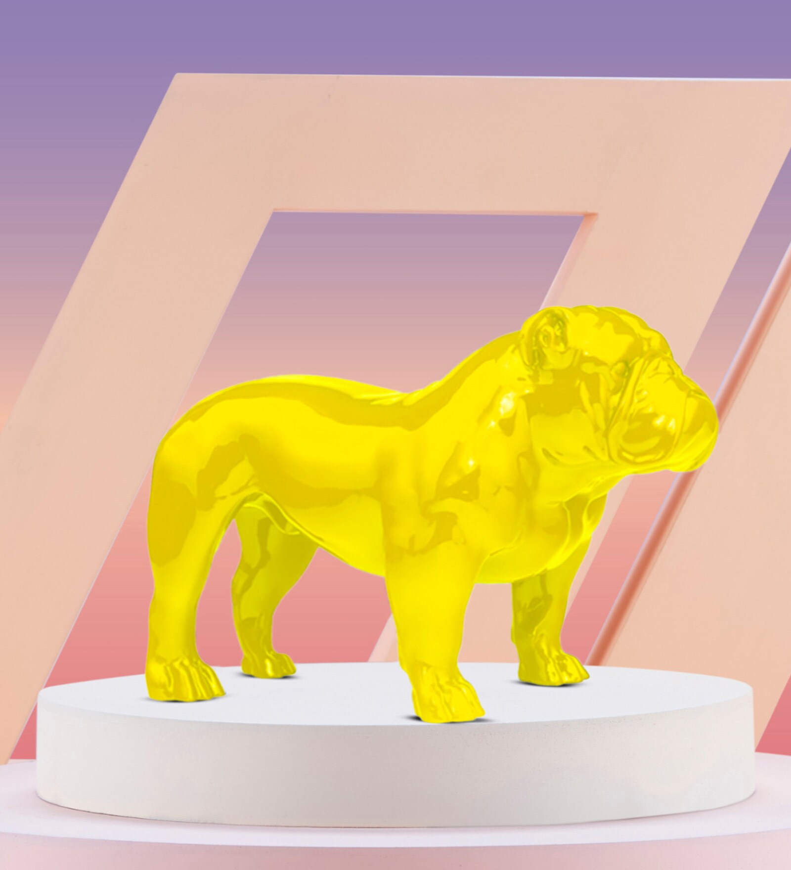 Yellow Resin Angus Yellow 40 Inch Figurines (1 Pc)