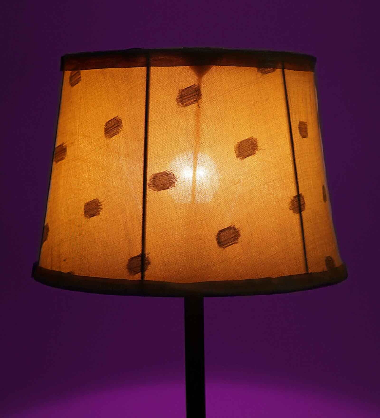 Emphasis Yellow Silk Printed Lampshade