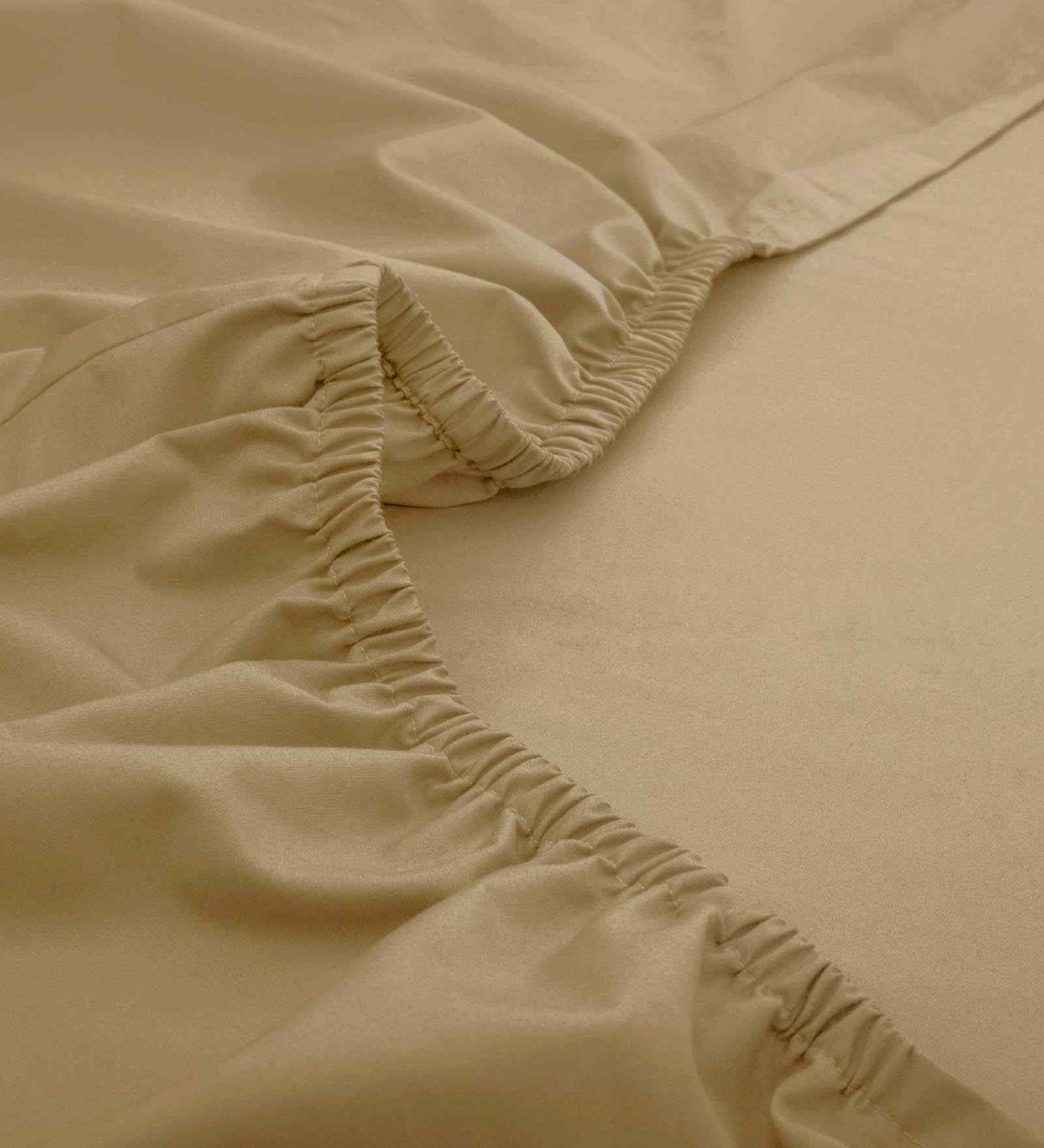 Yellow Solid 200 TC Cotton Single Bed Fitted Sheet with 1 Pillow Cover 24 Collection