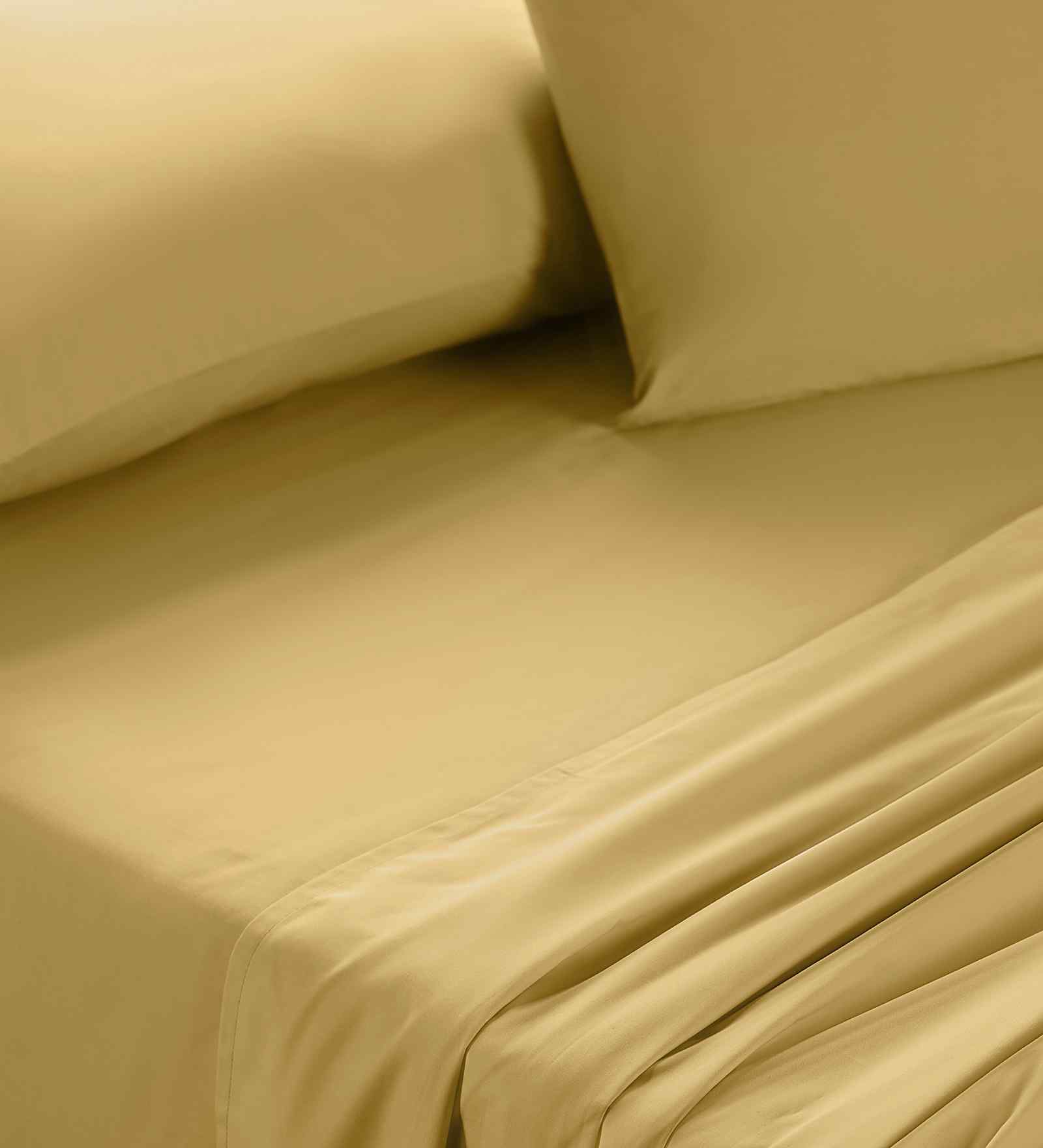 Yellow Solid 200 TC Cotton Single Bed Sheet with 1 Pillow Cover 24 Collection