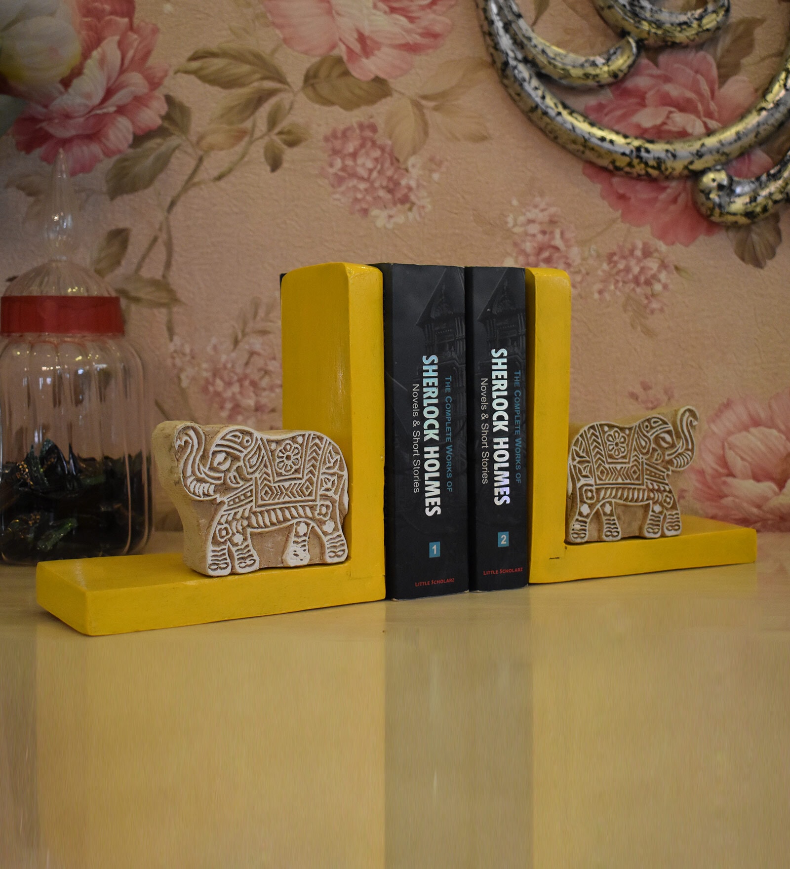 Elephant Yellow Engineered Wood Bookend