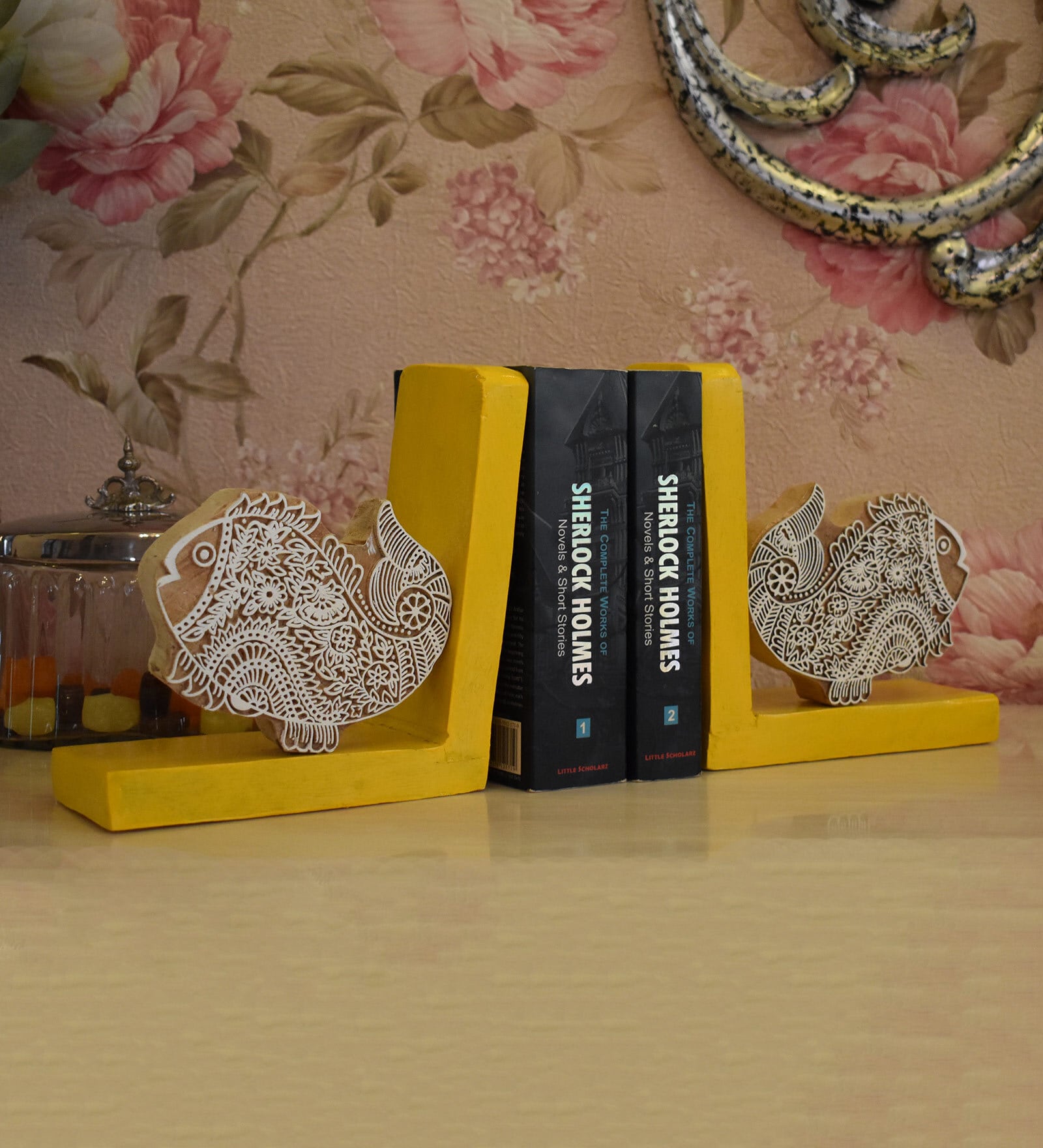 Fish Yellow Engineered Wood Bookend