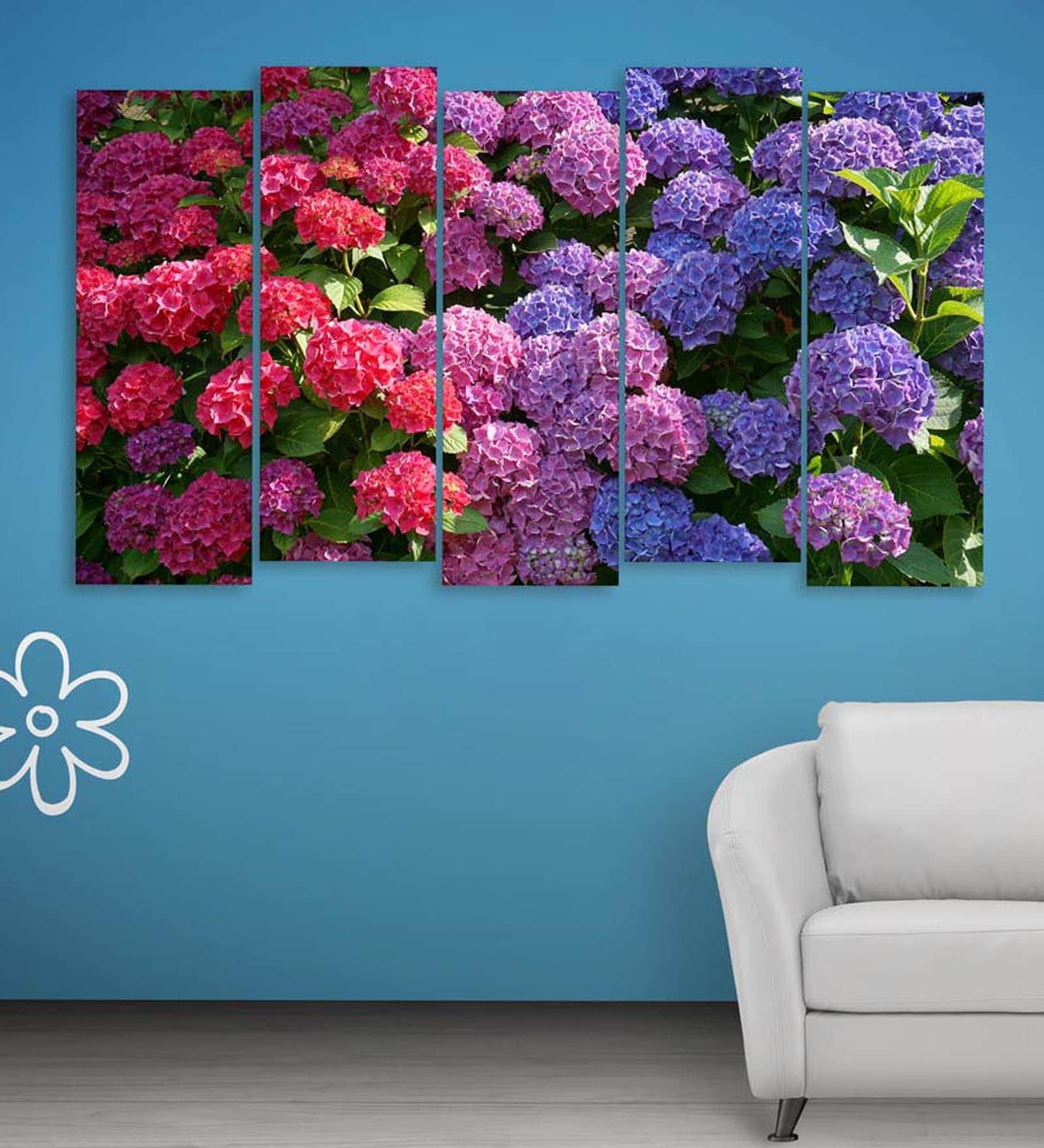 Pink Wood Multiple Frames Beautiful Flowers Art Panels