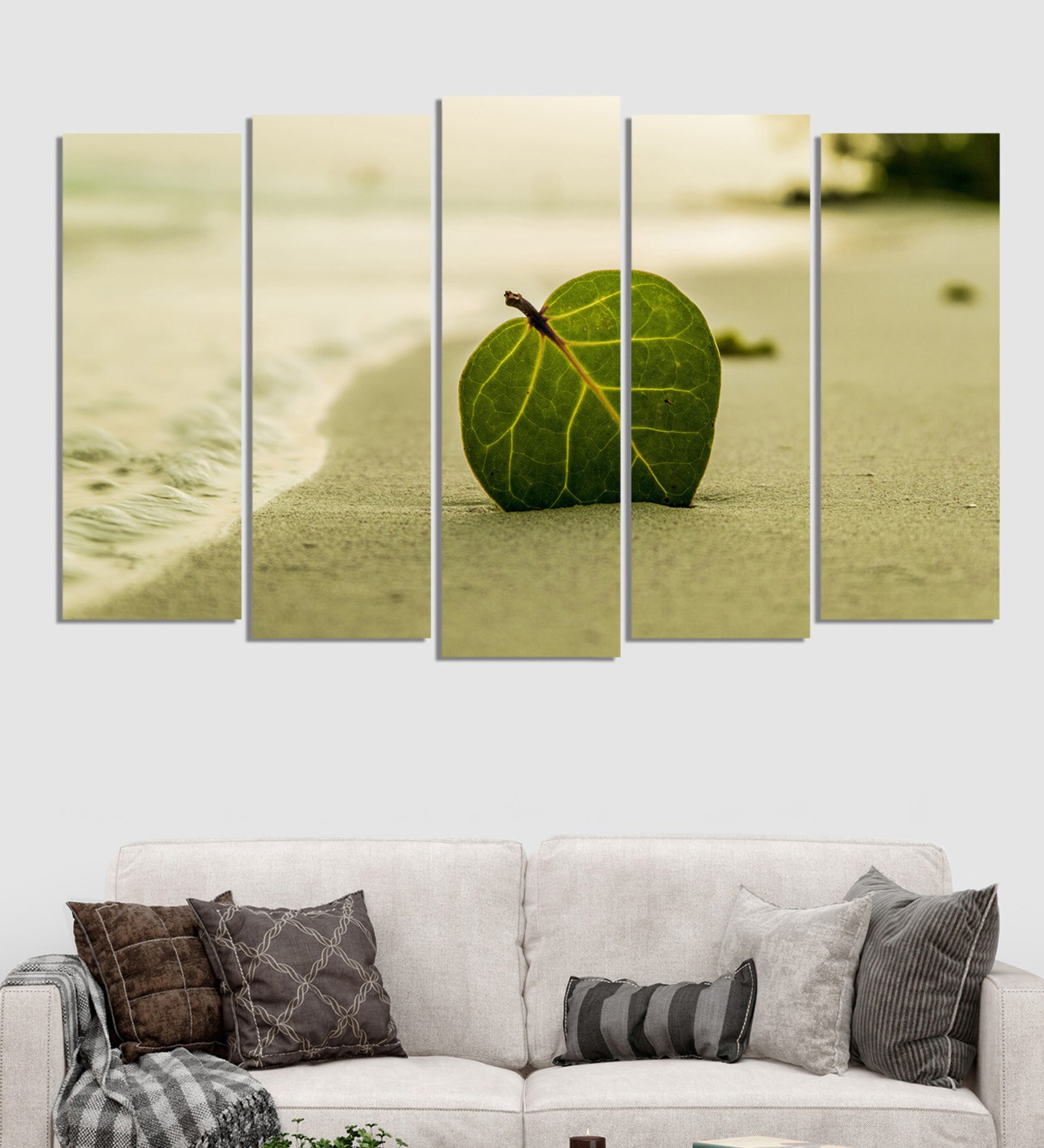 Yellow Wood Multiple Frames Beautiful Leaf Art Panels