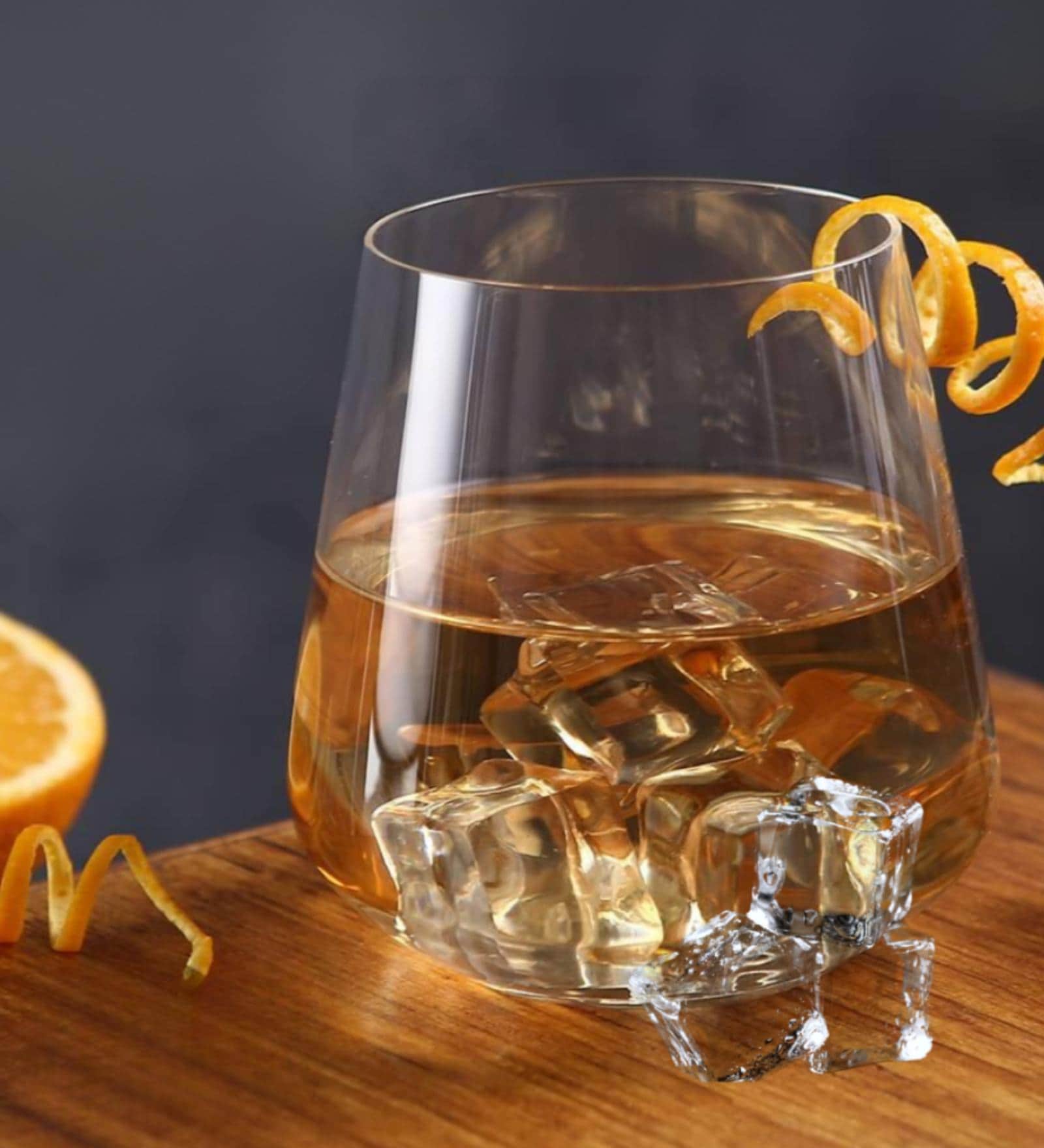 Yera Prima Oak Water, Juice, Cocktail Glasse Premium Stylish Old Fashion Rocks Tumblers Lead-Free Whiskey Glasses for Scotch Bourbon Cognac Brandy Cocktail Whiskey | Set of 6 | 260 ML | Transparent