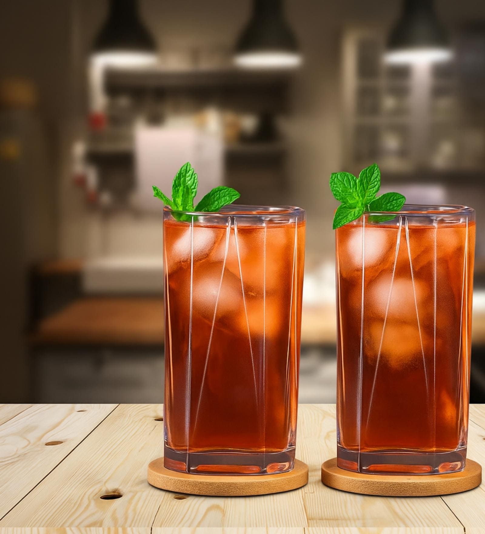 Yera Prima Pyramid Zest Designer Tumbler Set of 6, 210 ml Each | Transparent | Hot & Cold Drinks, Juice, Cocktail, Milkshake, Smoothie | Ideal for Home, Party, Restaurant, Gifting | Special Occasions