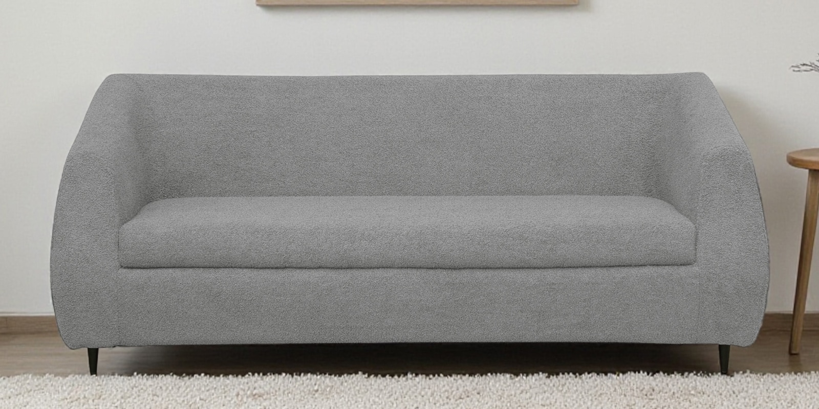 Yesenia Boucle Fabric 3 Seater Sofa in  Grey Colour
