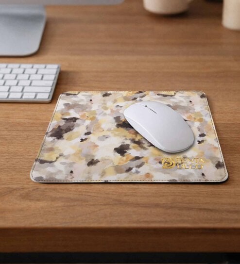 Yellow & Black Shade Leather Rectangle Mousepad