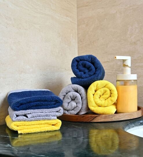 Multicolor Cotton Solid 500 GSM 8 PcsTowels