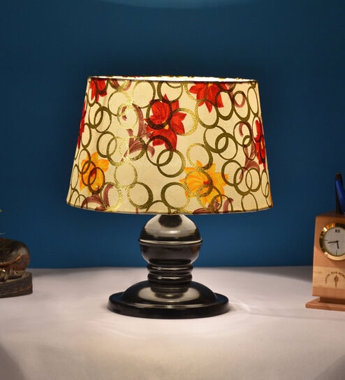 Multicolor Shade Table Lamp With Metal Base By Foziq