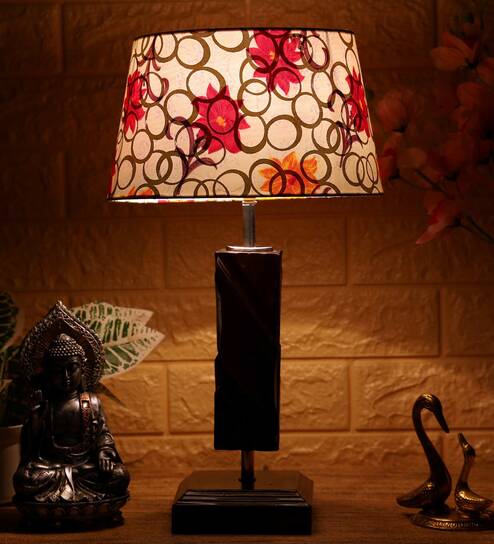 Troika Yellow Fabric Shade Night Lamp With Wood Base By BrightDaisy