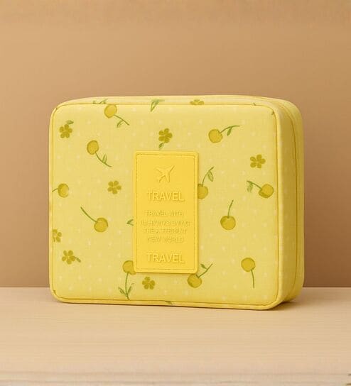 Yellow Blossom Floral Travel Organizer Pouch