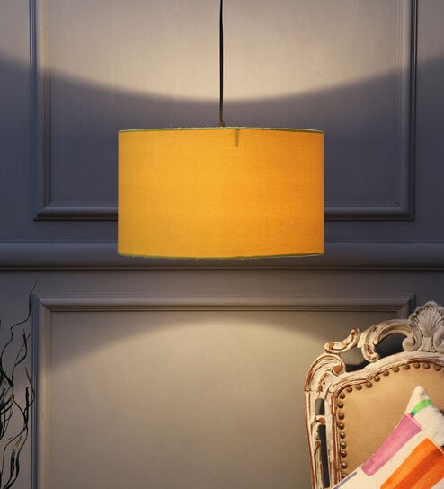 Lotus Yellow Cotton Hanging Light
